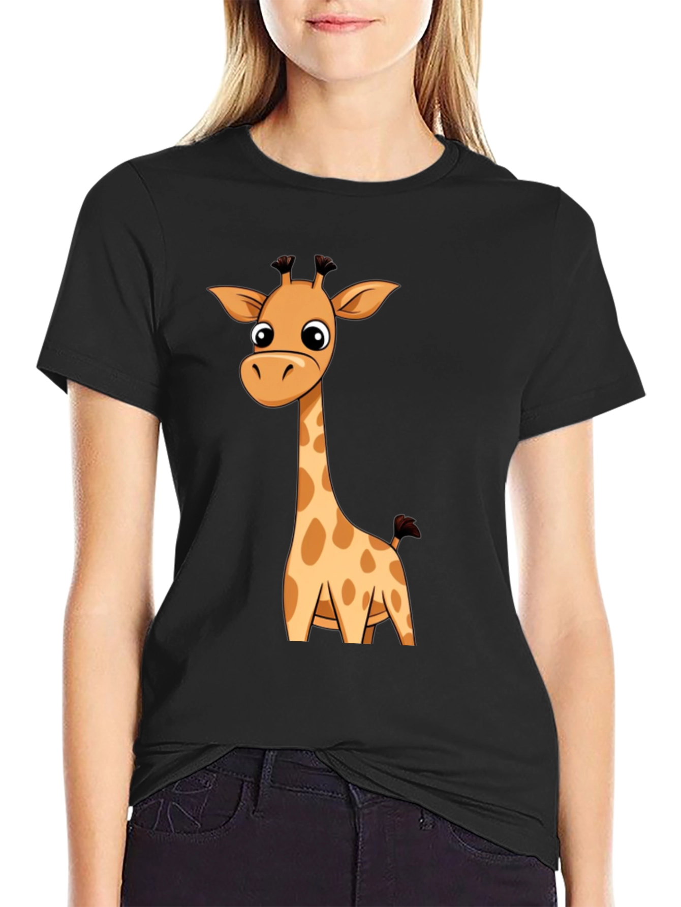 Giraffe Graphic Print T-Shirt