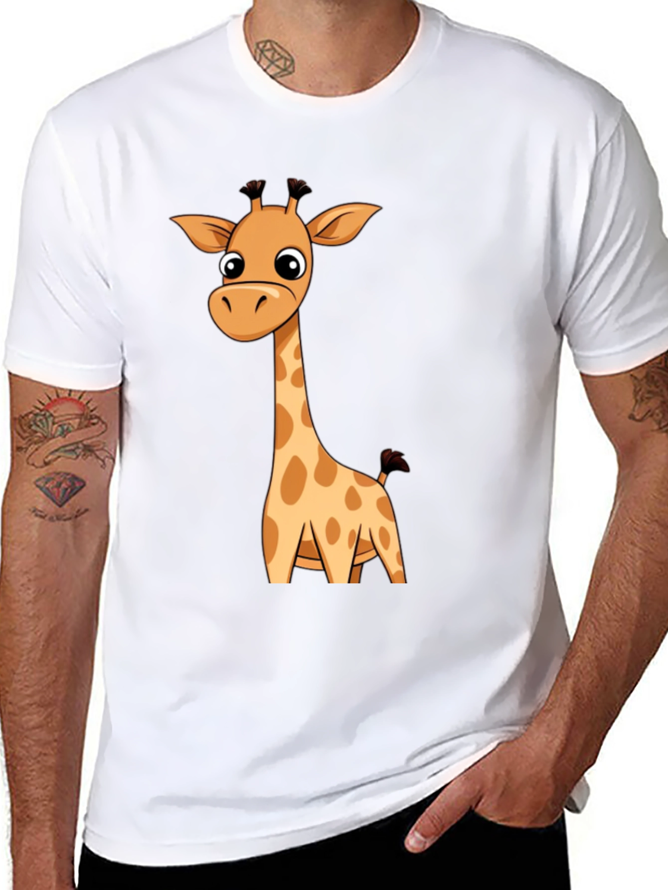 Giraffe Graphic Print T-Shirt
