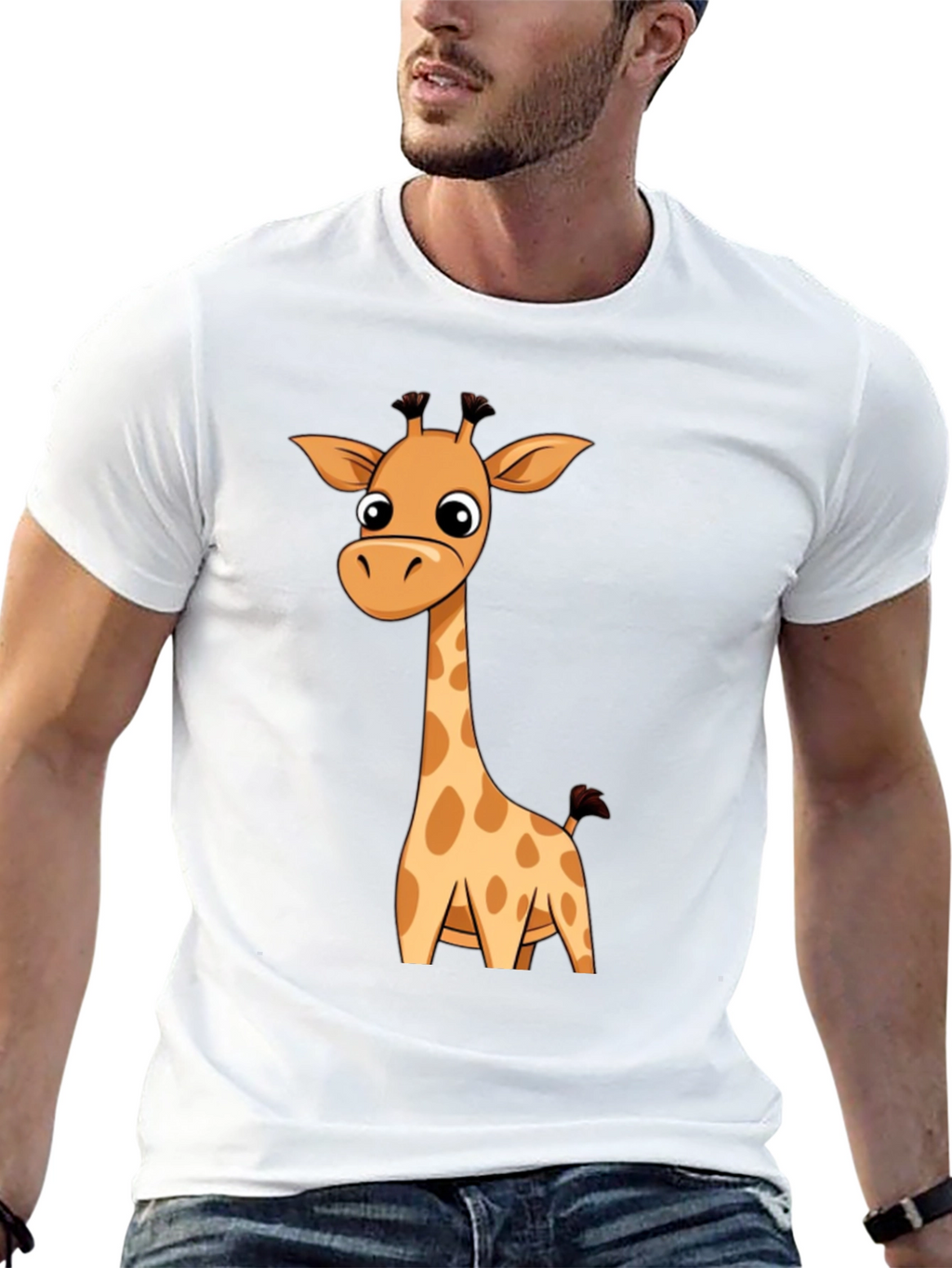 Giraffe Graphic Print T-Shirt