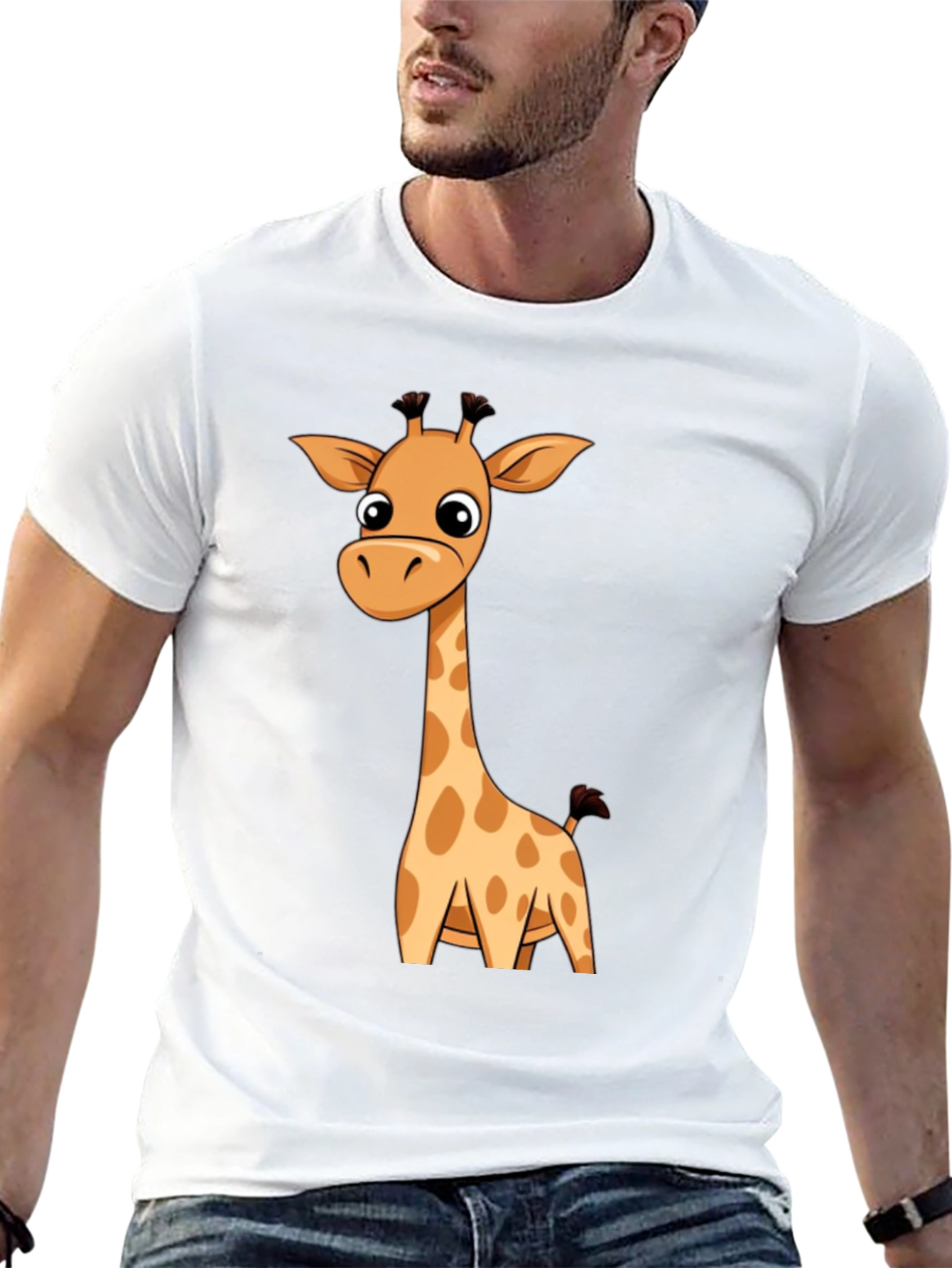 Giraffe Graphic Print T-Shirt