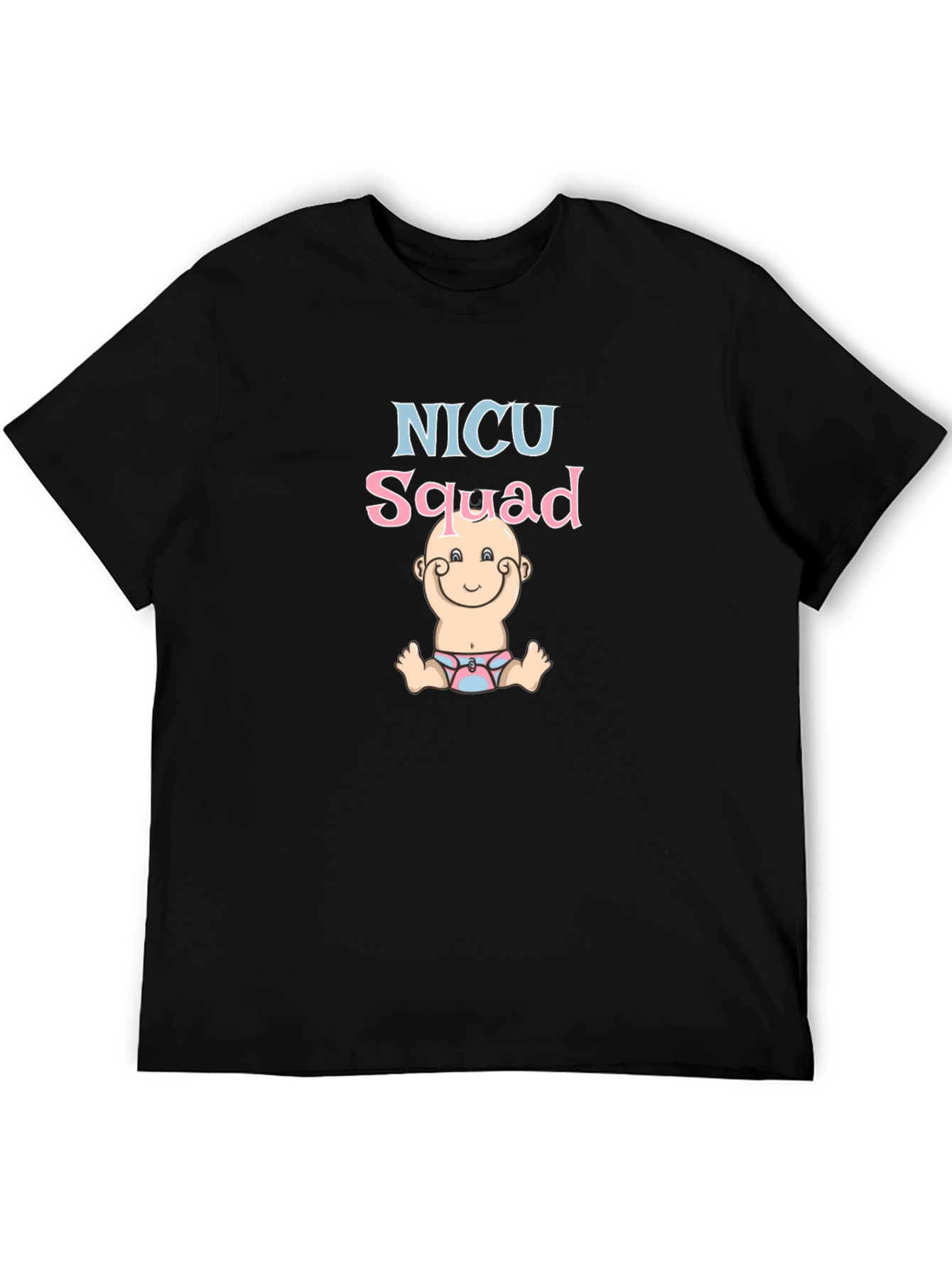 NICU Squad Baby Graphic Tee - Black Cotton Blend
