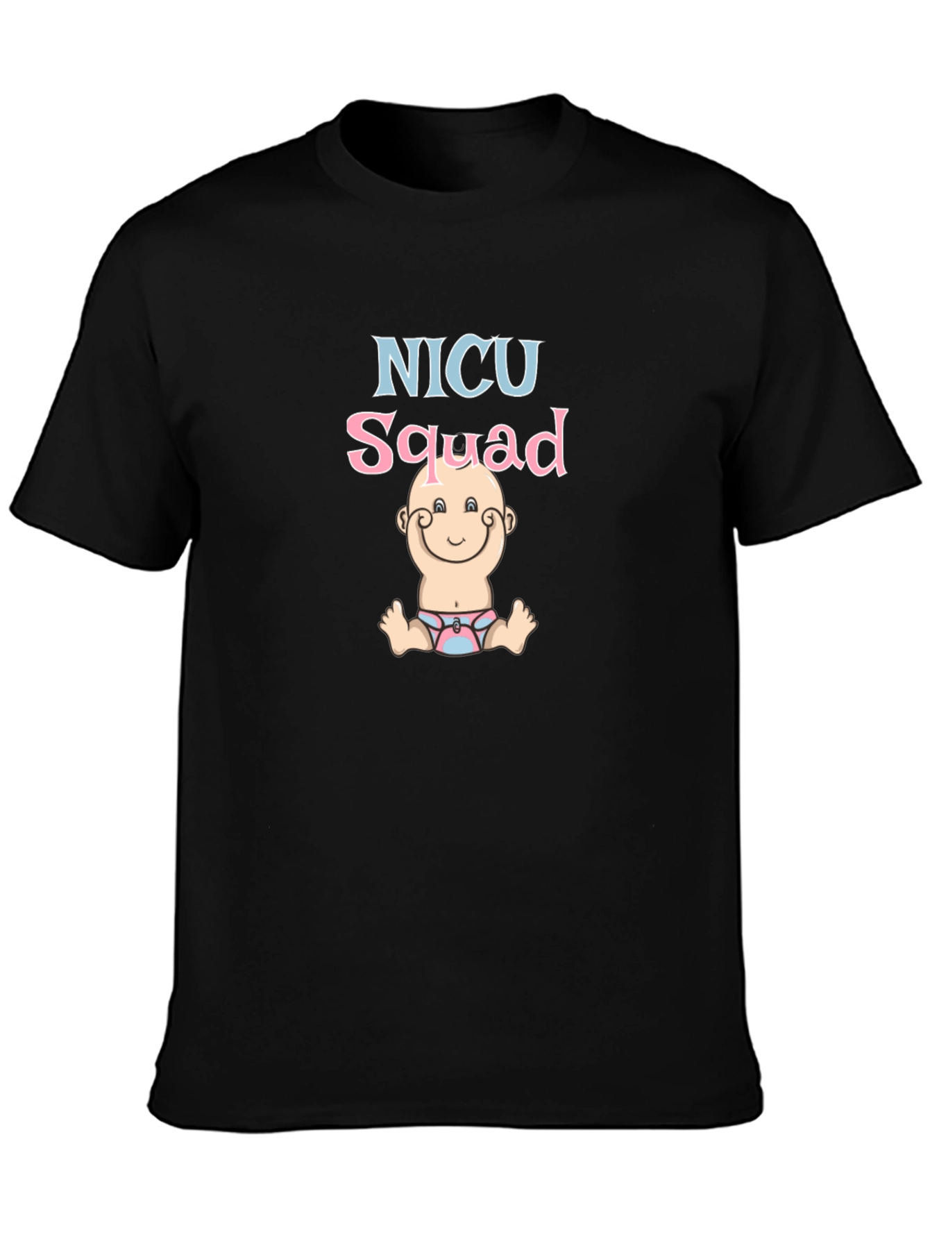 NICU Squad Baby Graphic Tee - Black Cotton Blend