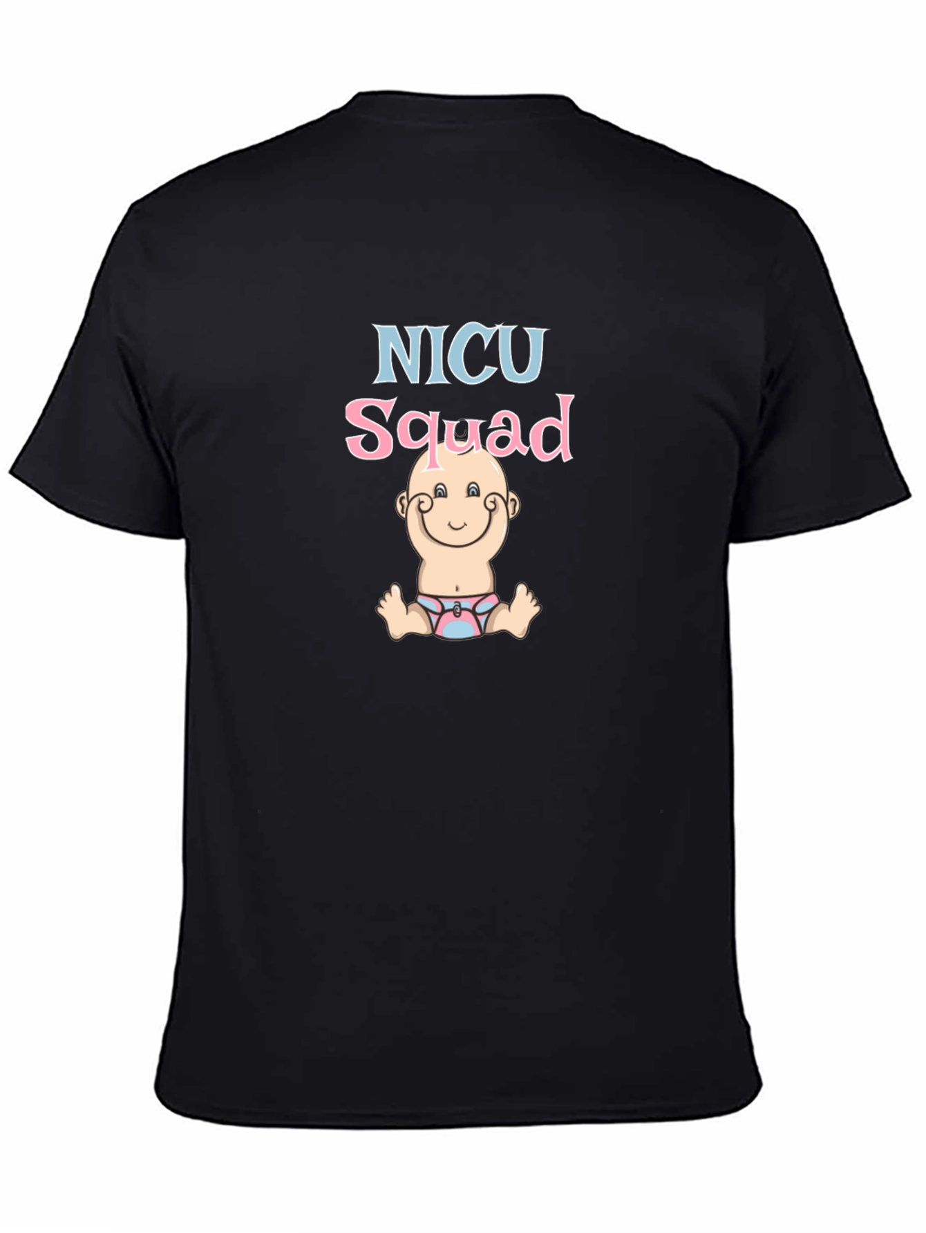 NICU Squad Baby Graphic Tee - Black Cotton Blend