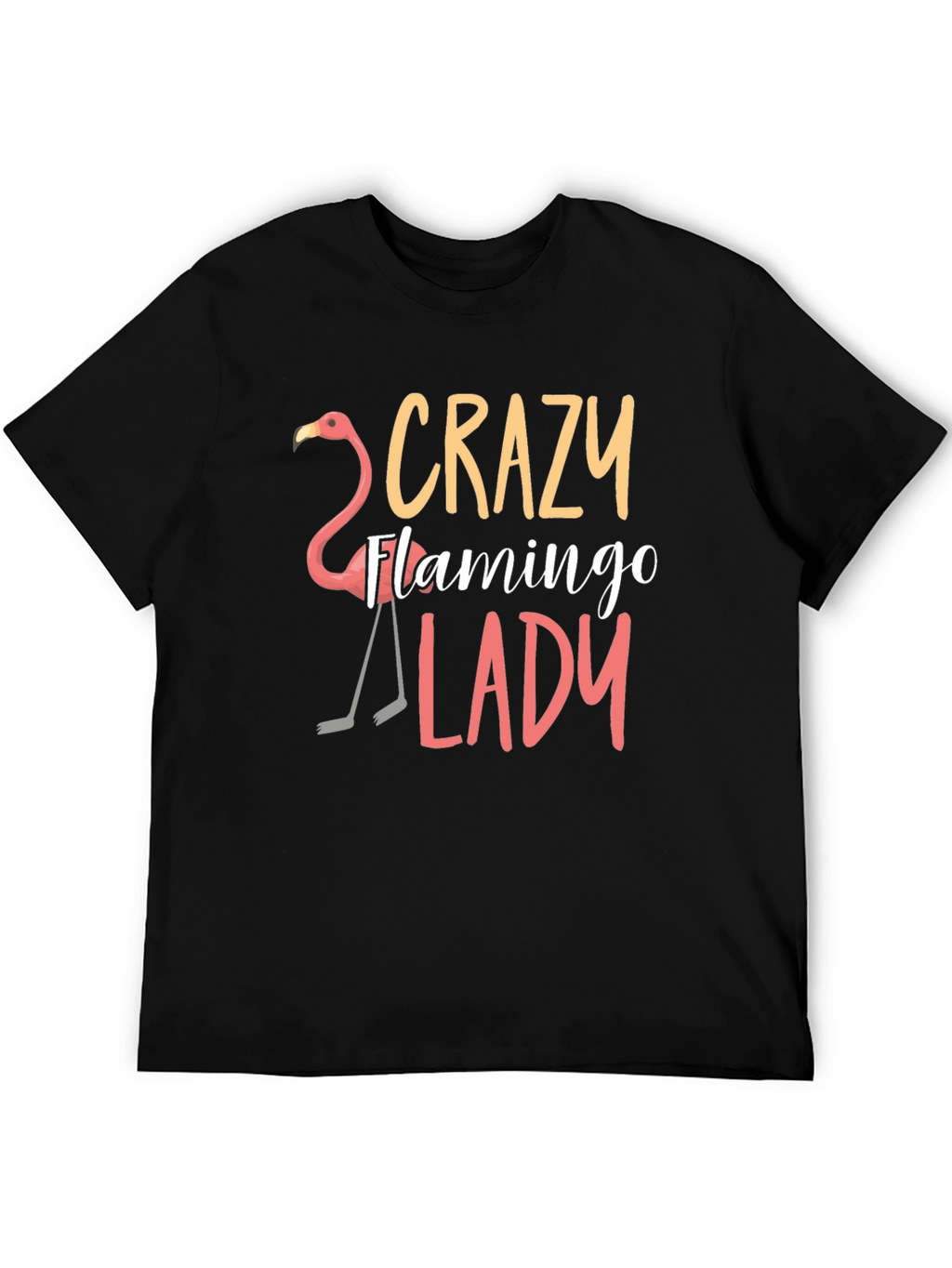 Crazy Flamingo Lady T-Shirt - Novelty Tee