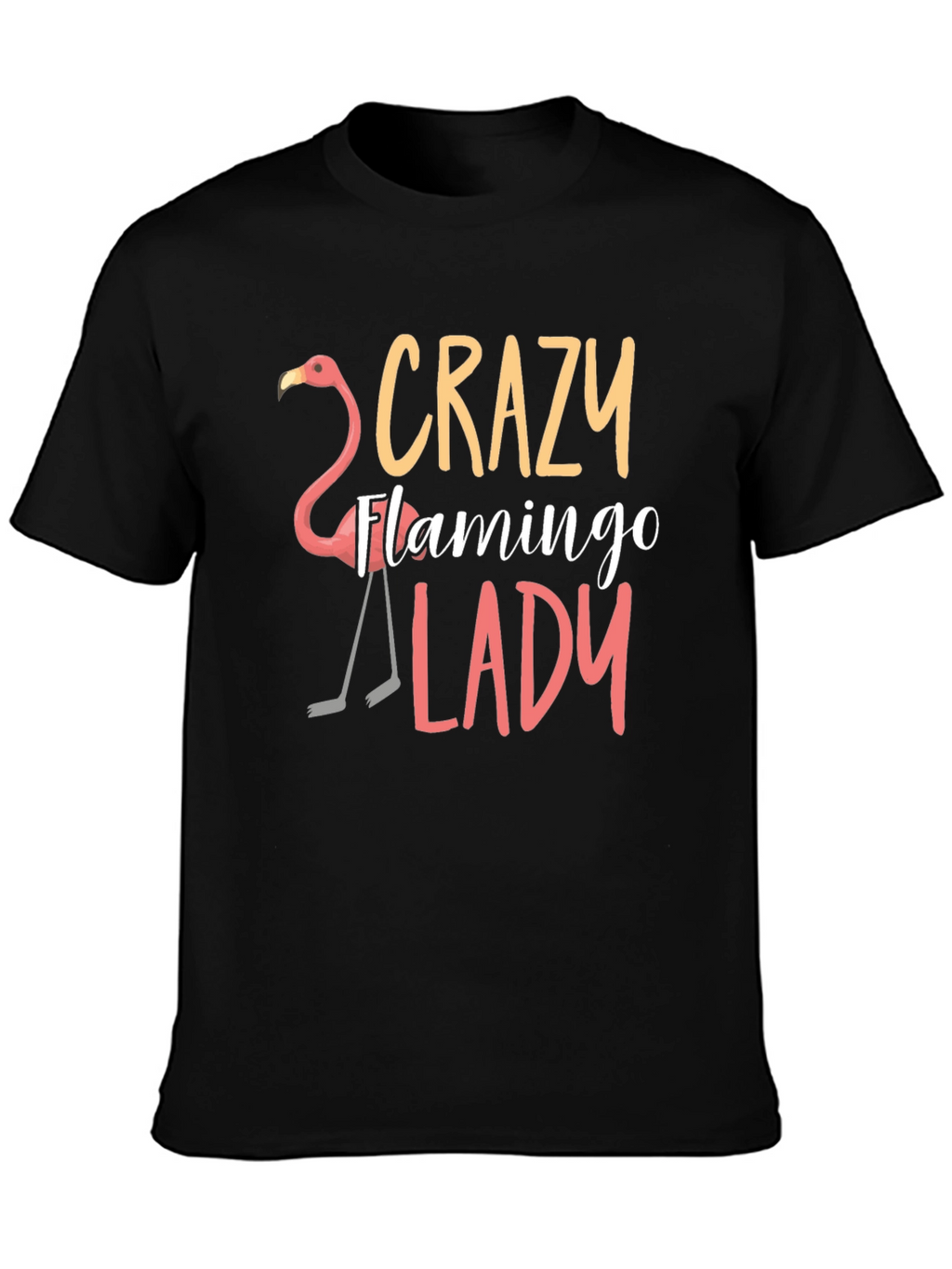 Crazy Flamingo Lady T-Shirt - Novelty Tee