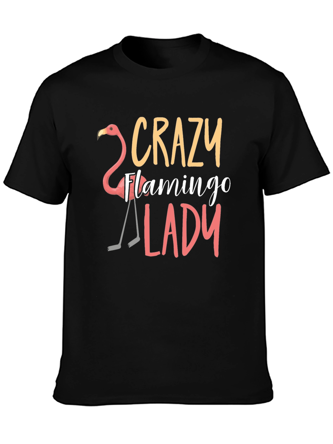 Crazy Flamingo Lady T-Shirt - Novelty Tee