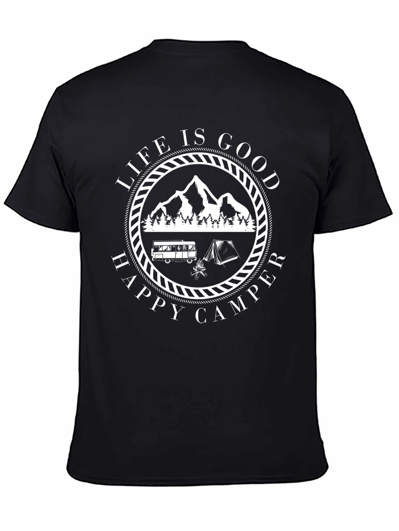 Life Is Good Happy Camper Graphic Tee - Black