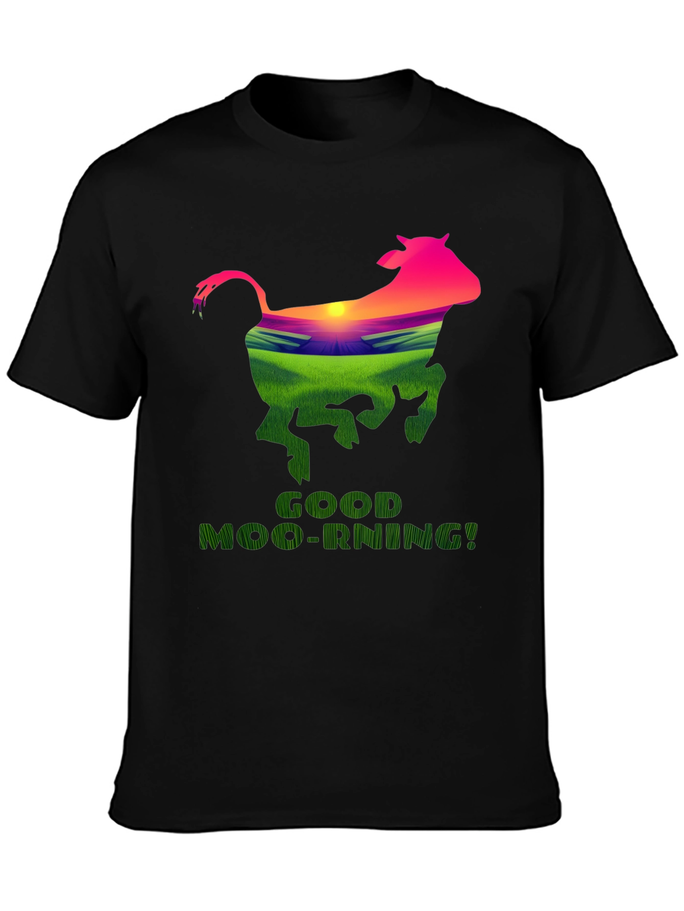 Good Moo-Rning Cow Graphic Tee - Farm Fresh Humor!