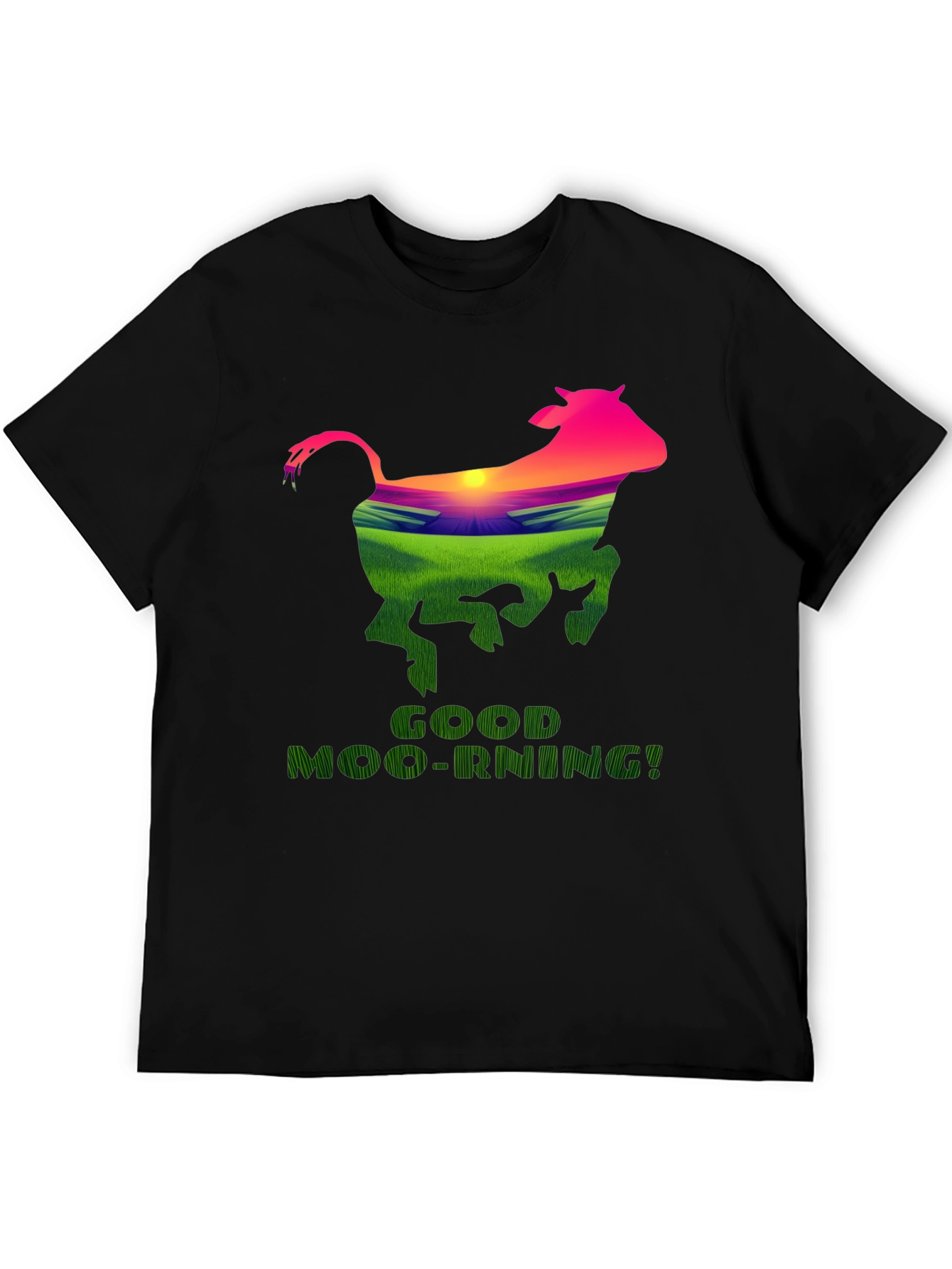 Good Moo-Rning Cow Graphic Tee - Farm Fresh Humor!