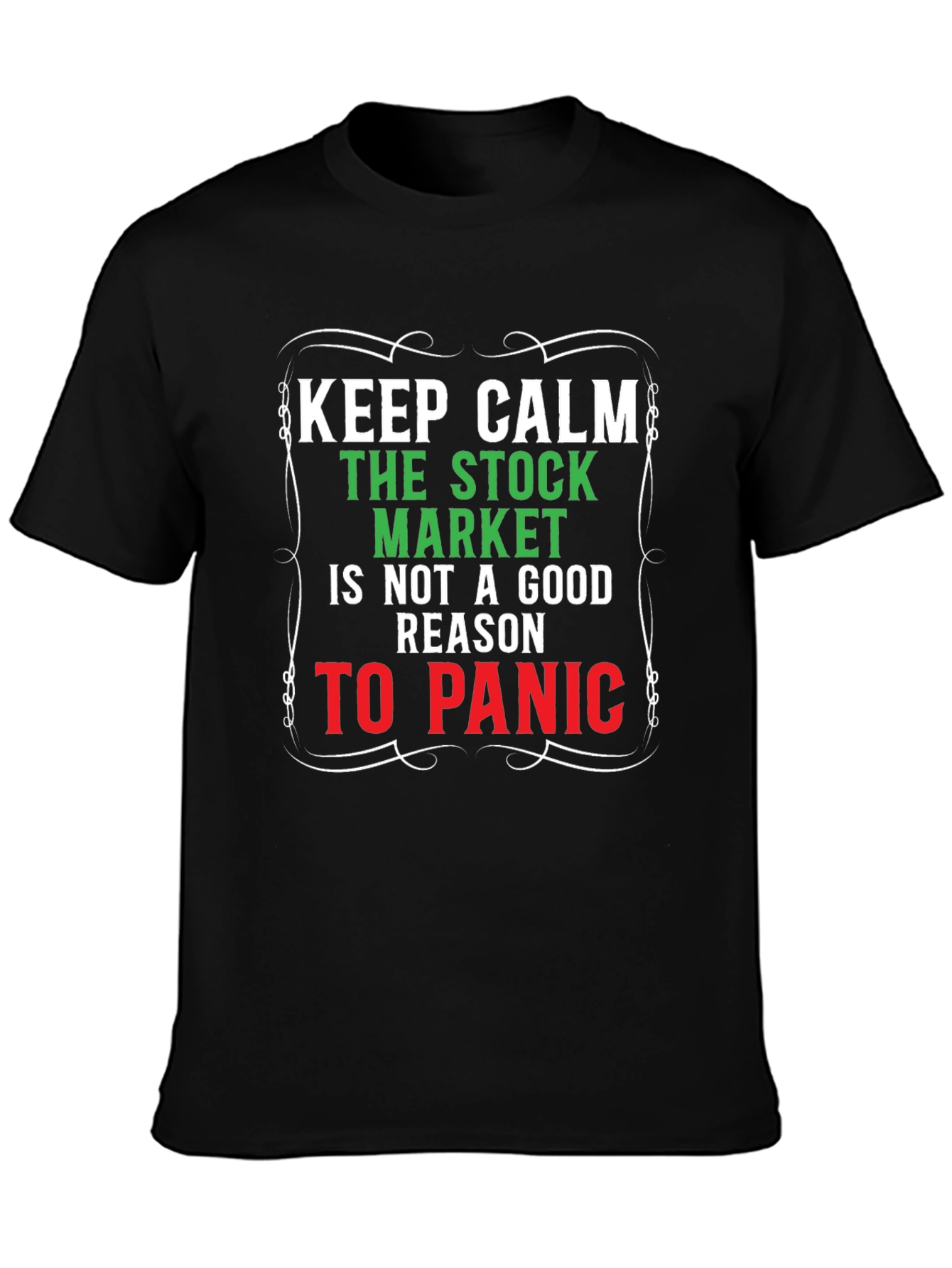 Keep Calm Stock Market Graphic Tee - Black