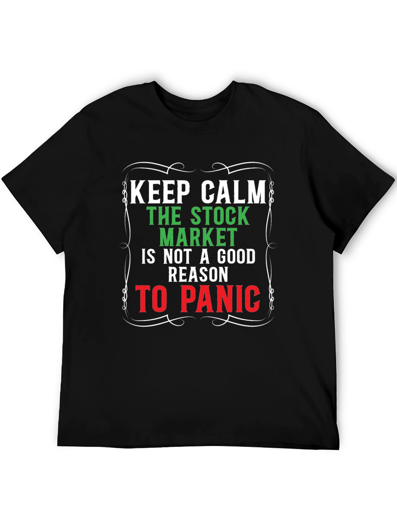 Keep Calm Stock Market Graphic Tee - Black
