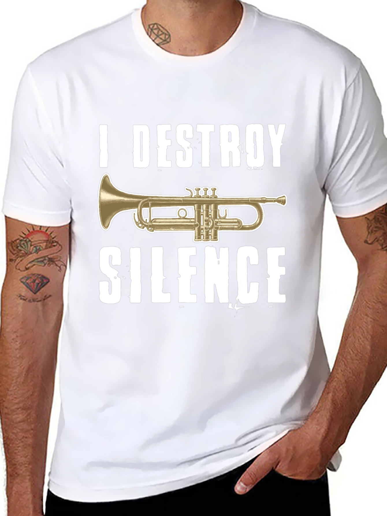 I Destroy Silence Trumpet Graphic T-Shirt