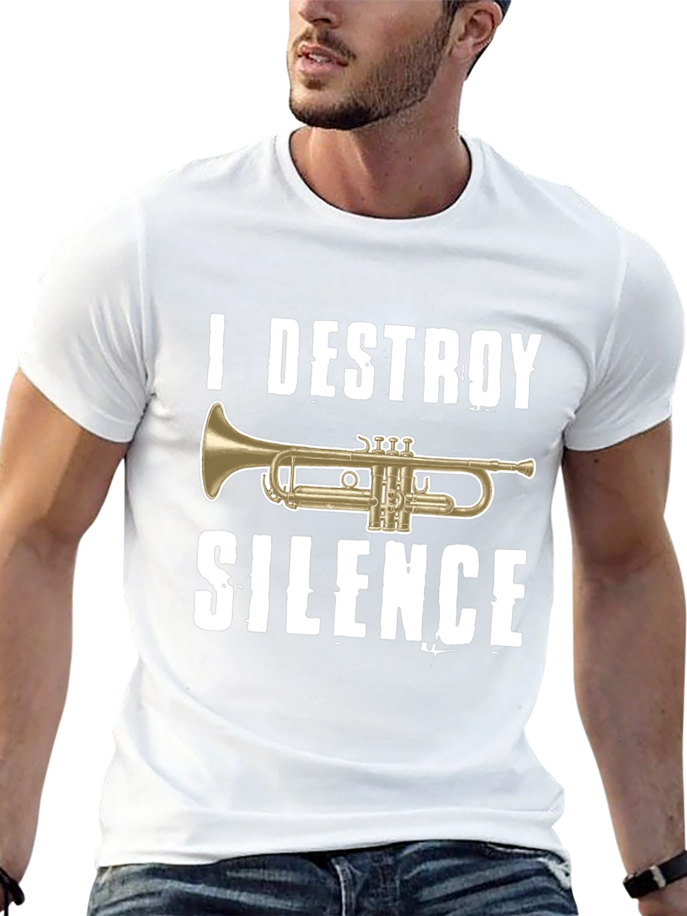 I Destroy Silence Trumpet Graphic T-Shirt