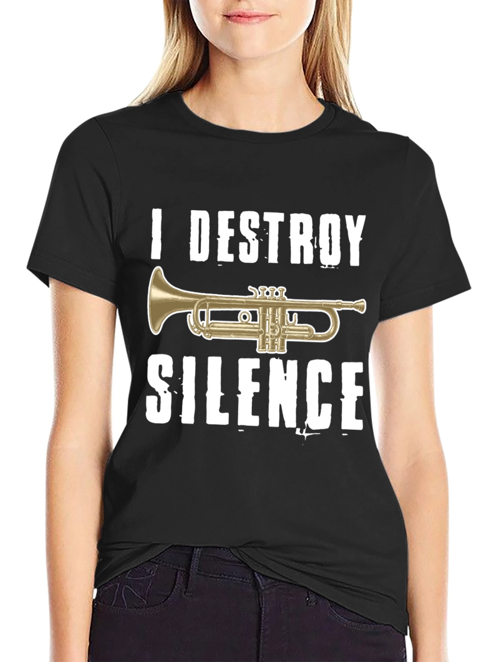 I Destroy Silence Trumpet Graphic T-Shirt