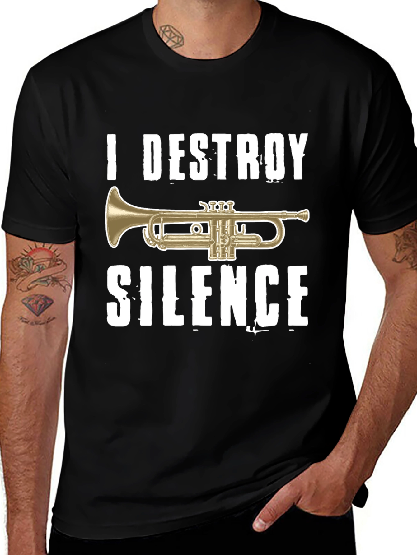 I Destroy Silence Trumpet Graphic T-Shirt