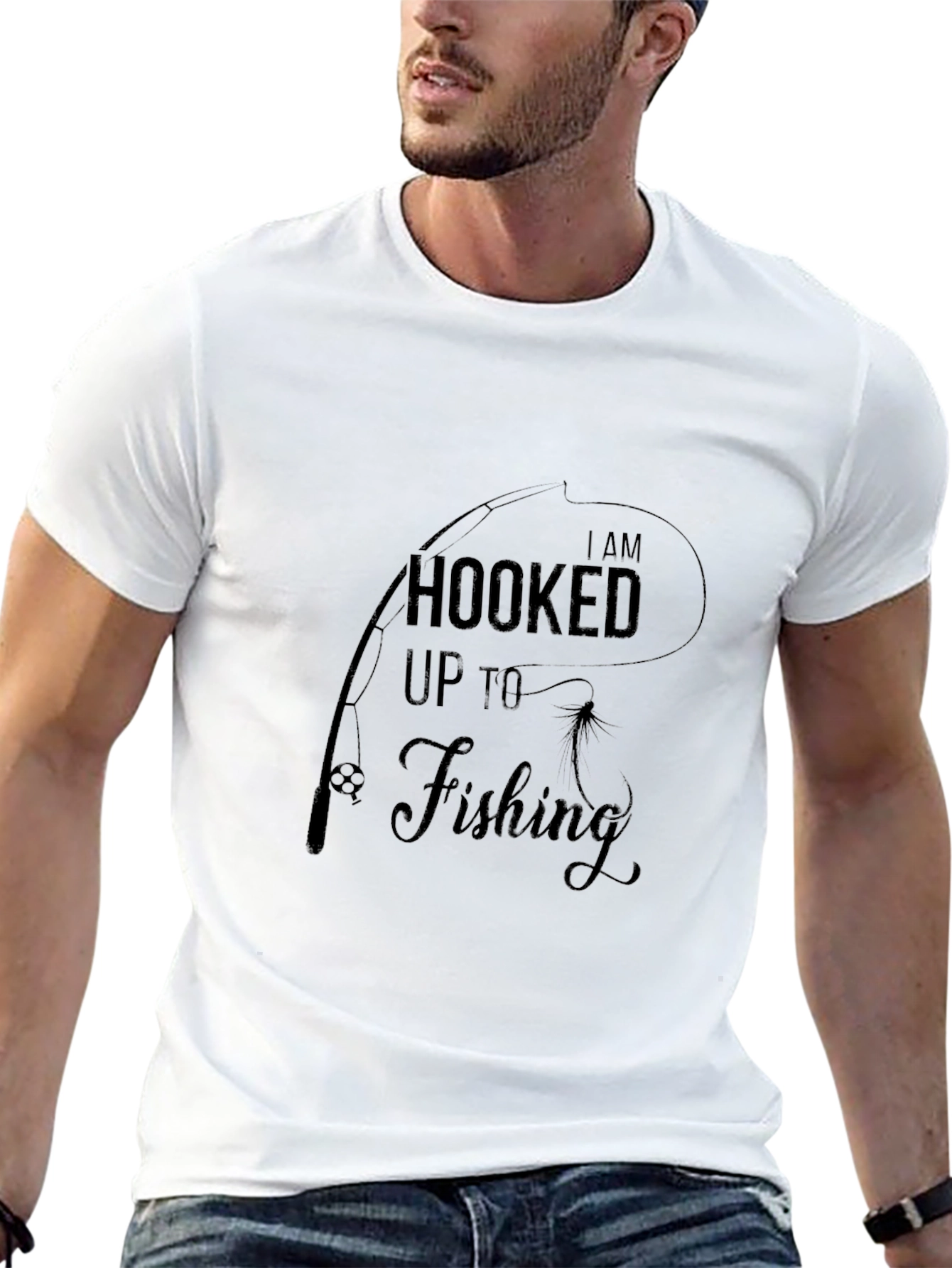 Hooked on Fishing Graphic Tee - Black