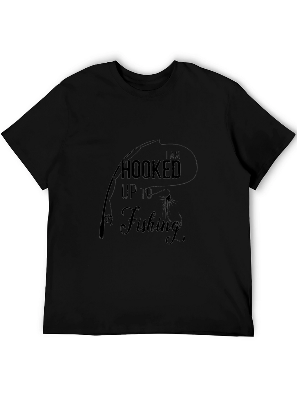 Hooked on Fishing Graphic Tee - Black