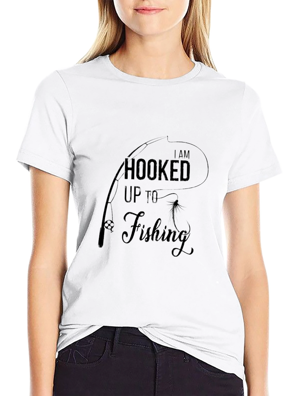 Hooked on Fishing Graphic Tee - Black