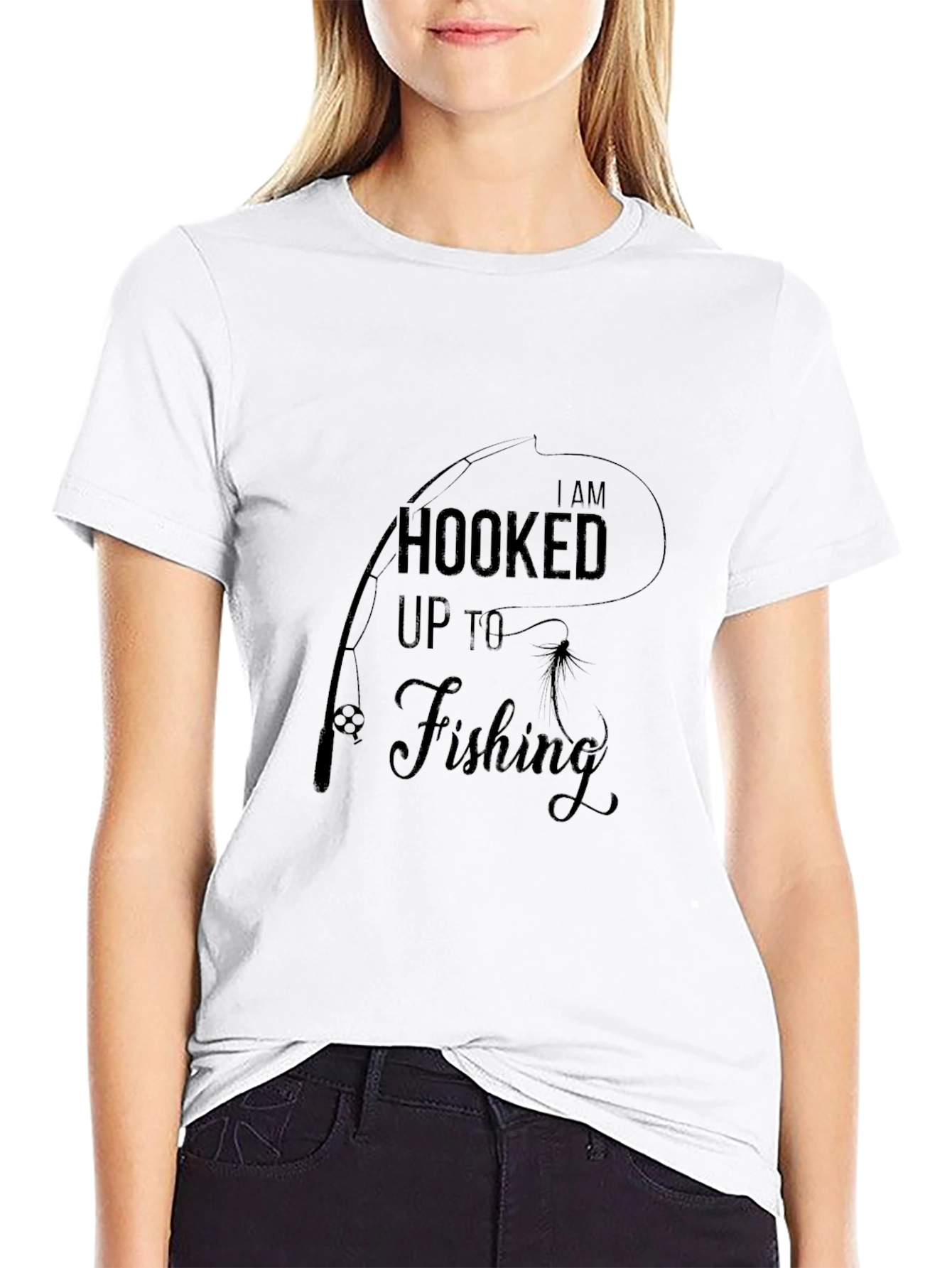 Hooked on Fishing Graphic Tee - Black