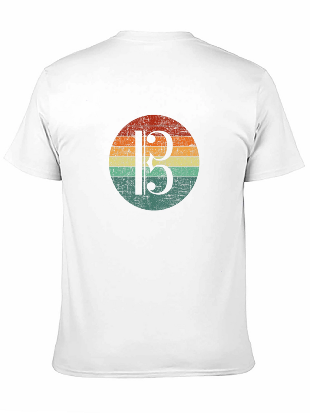 Bass Clef Retro Sunset Graphic T-Shirt