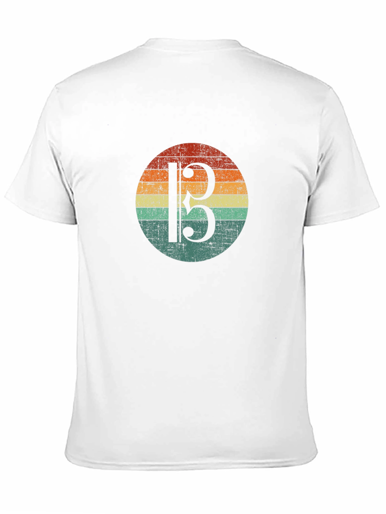 Bass Clef Retro Sunset Graphic T-Shirt