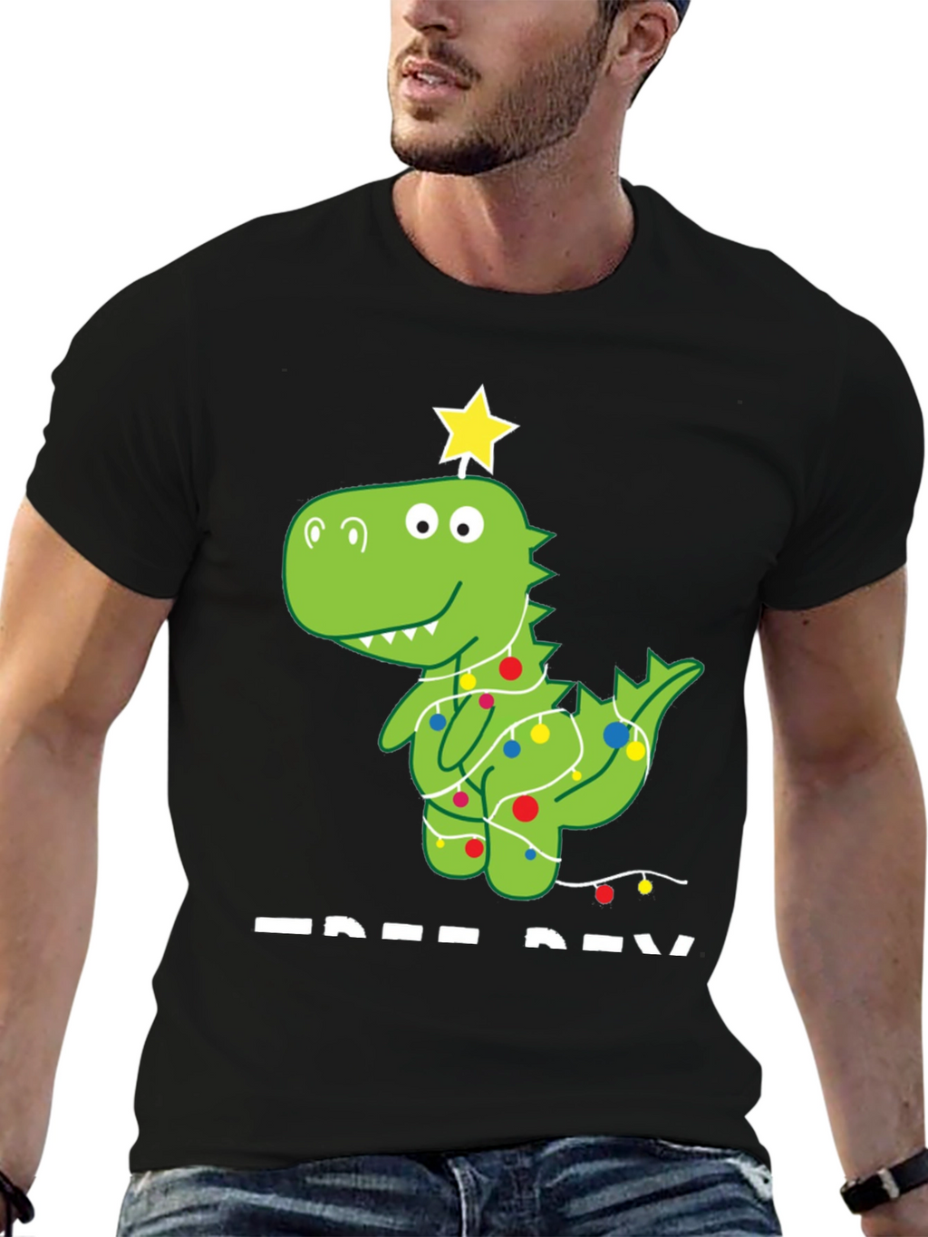 Festive Dino Tee - Christmas Dinosaur T-Shirt