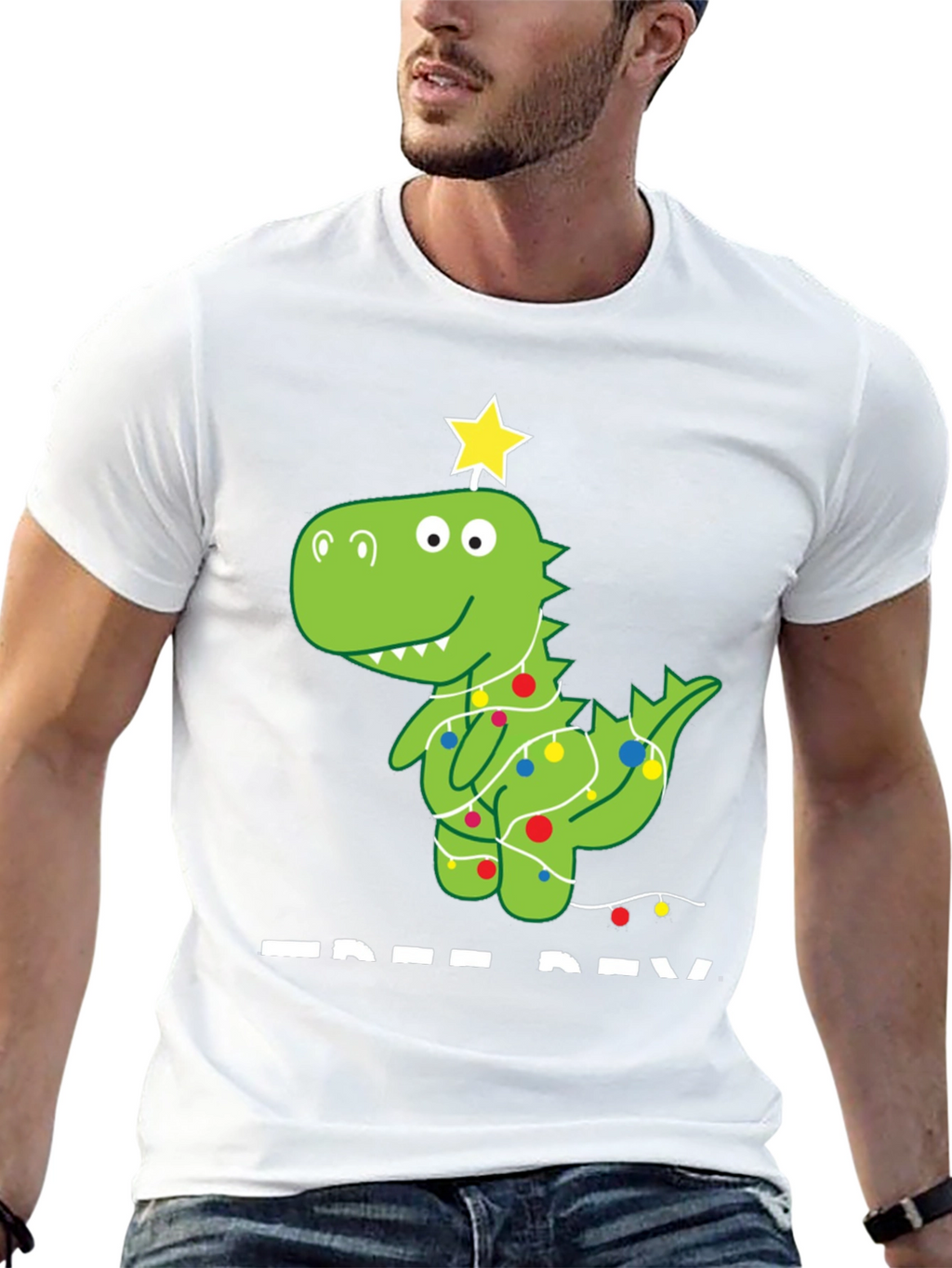 Festive Dino Tee - Christmas Dinosaur T-Shirt