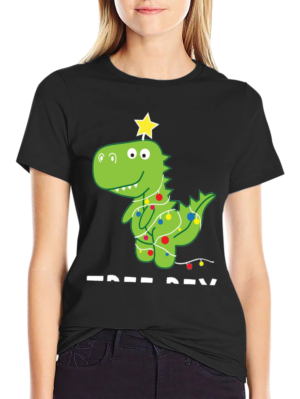 Festive Dino Tee - Christmas Dinosaur T-Shirt