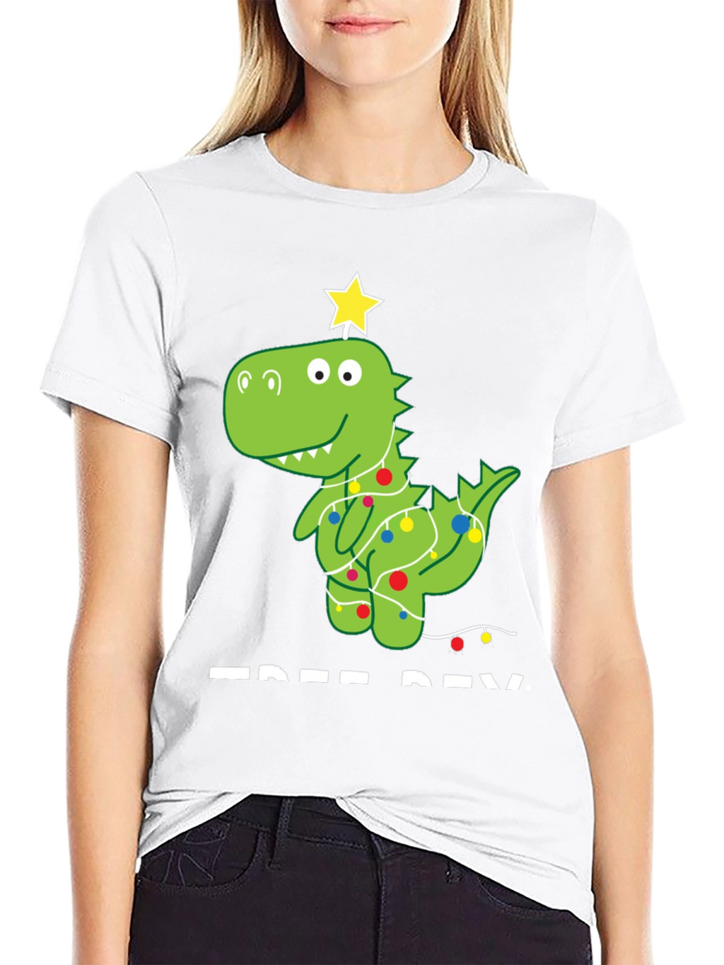Festive Dino Tee - Christmas Dinosaur T-Shirt