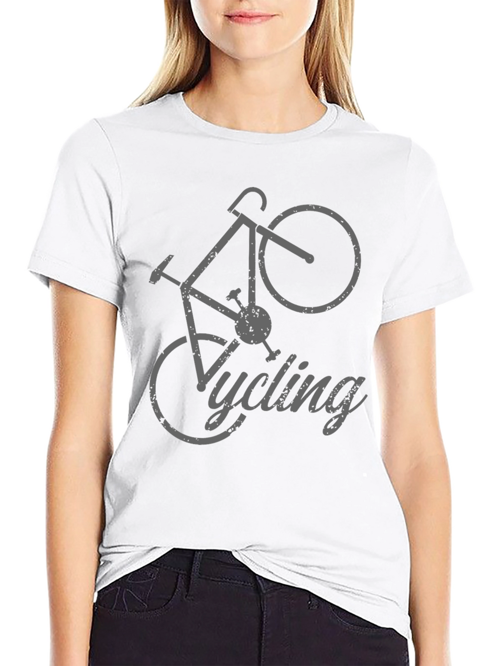 Cycling T-Shirt - Gray Bicycle Design