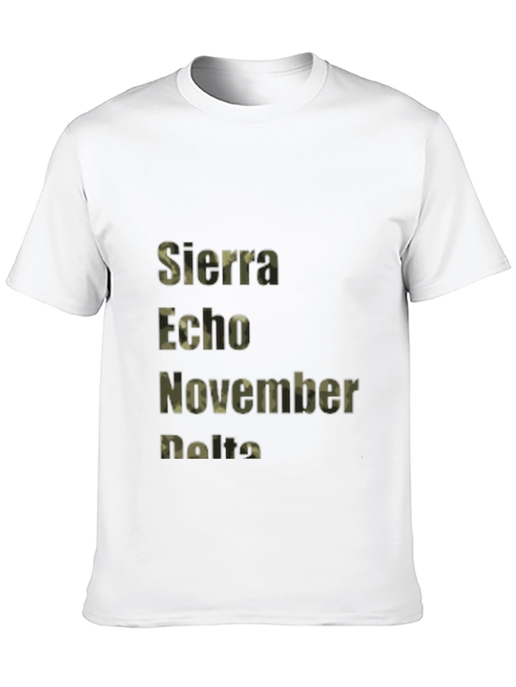 Military Alphabet Camo Print T-Shirt