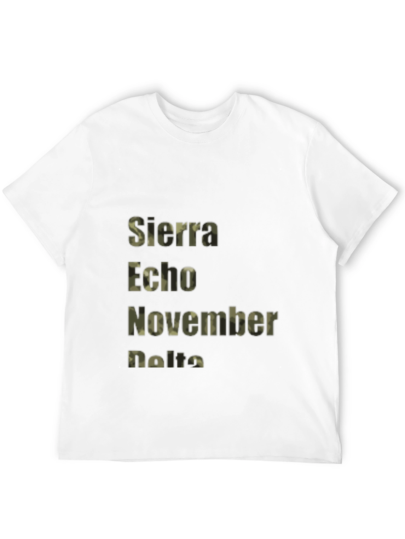 Military Alphabet Camo Print T-Shirt