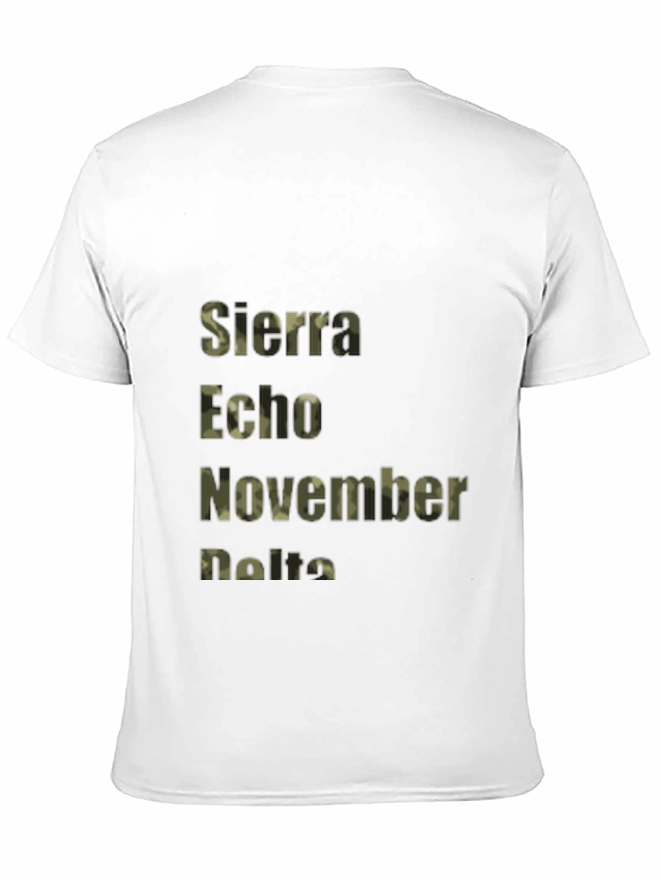 Military Alphabet Camo Print T-Shirt