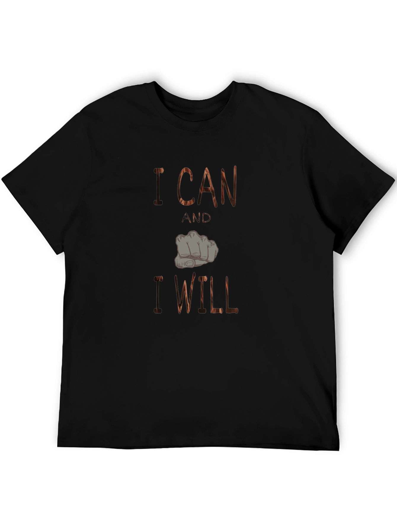 Motivational Black T-Shirt: I Can and I Will