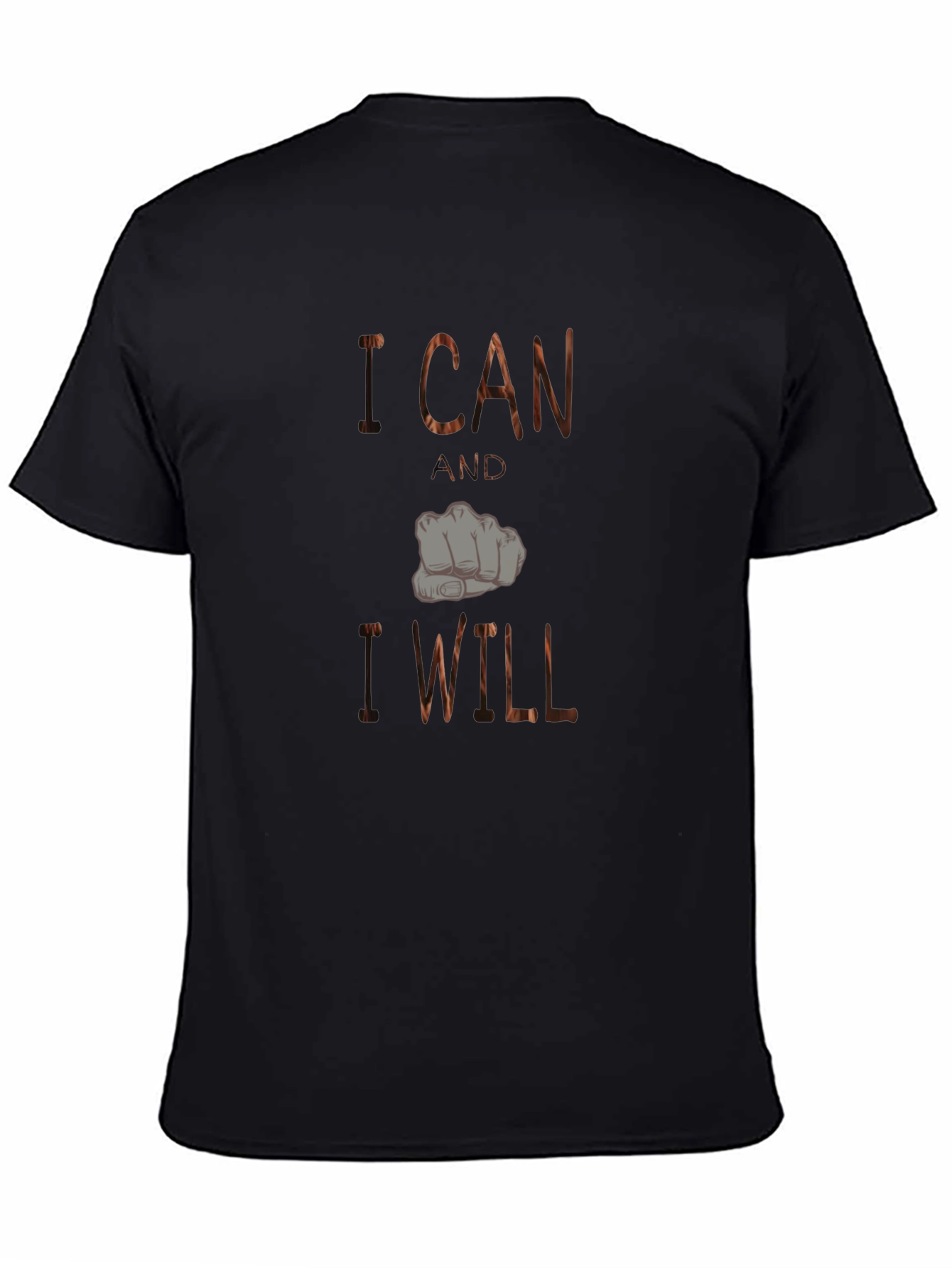 Motivational Black T-Shirt: I Can and I Will