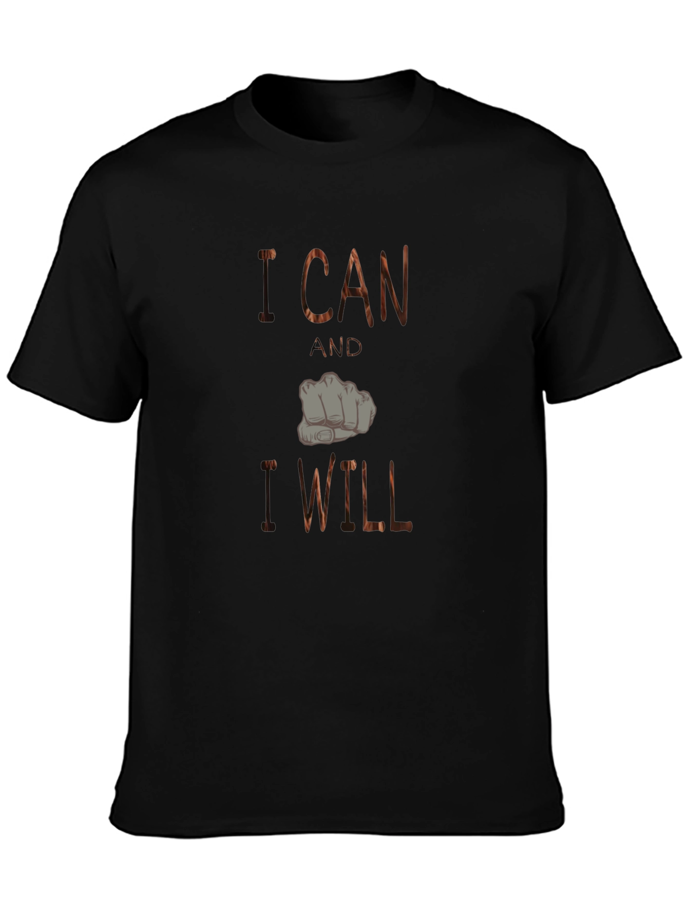 Motivational Black T-Shirt: I Can and I Will