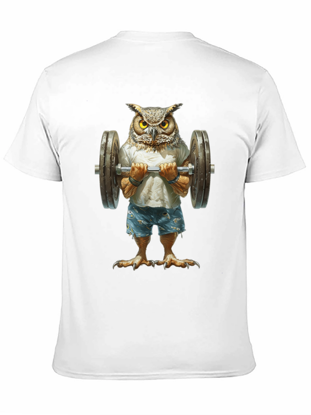 Owl Lifting Weights Graphic T-Shirt