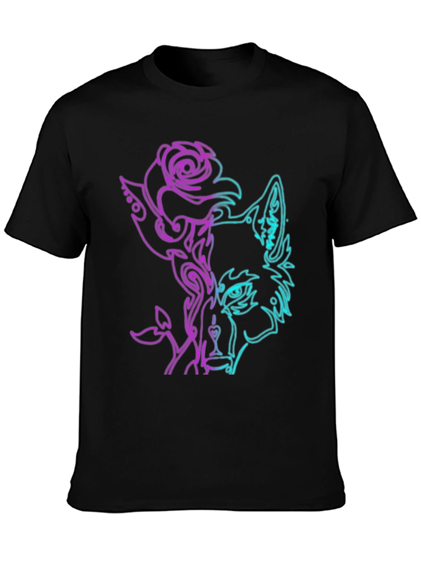 Neon Wolf Rose Graphic Tee