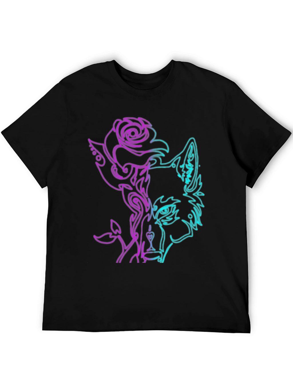 Neon Wolf Rose Graphic Tee