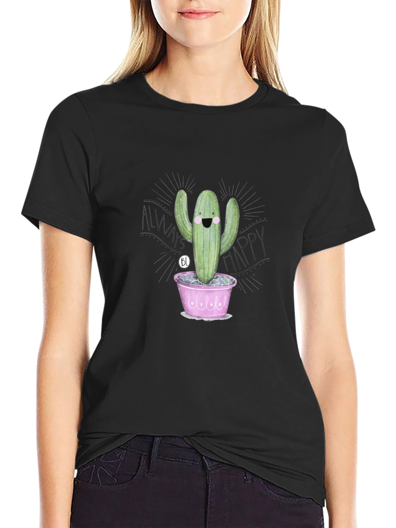 Happy Cactus T-Shirt - Fun Graphic Tee
