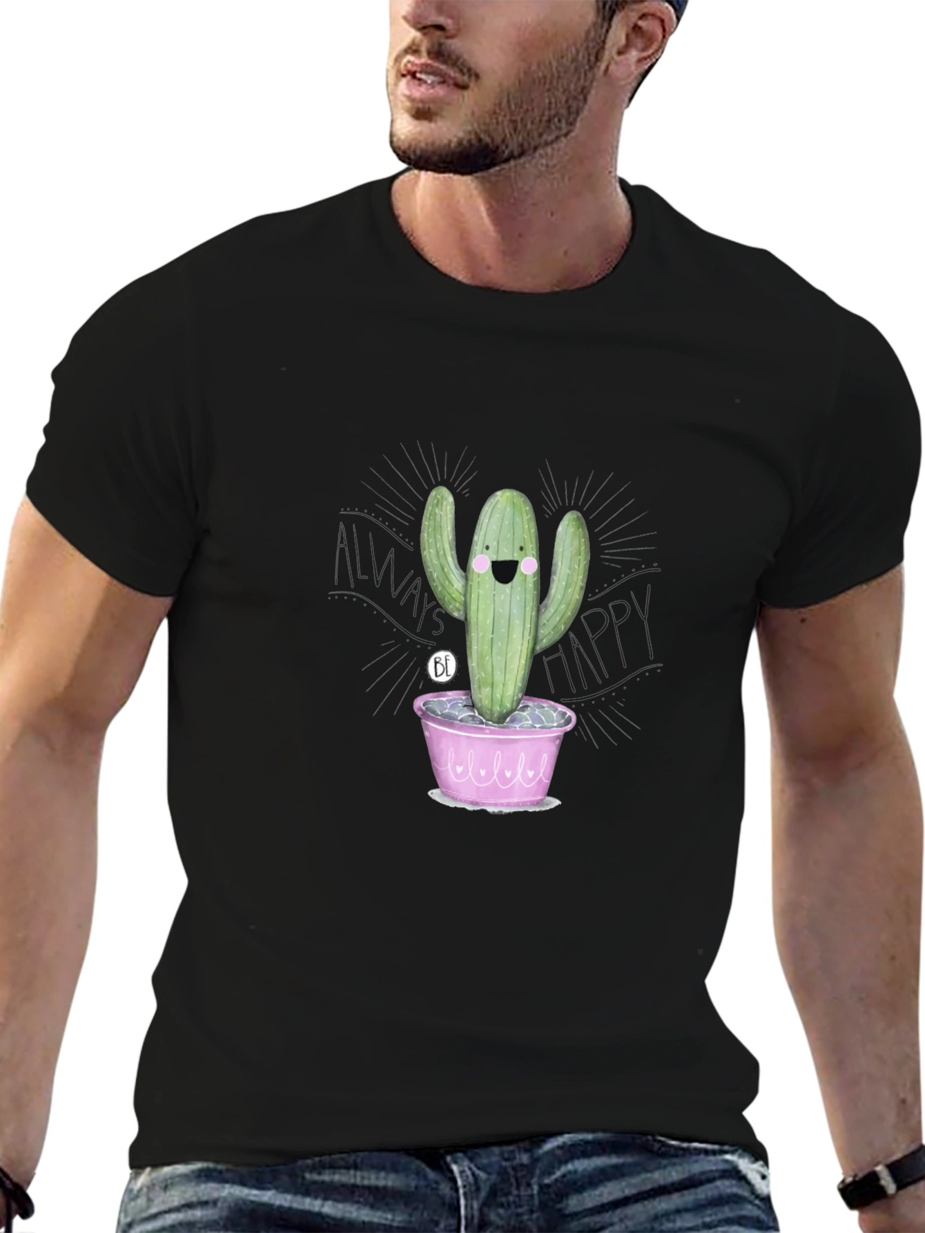 Happy Cactus T-Shirt - Fun Graphic Tee