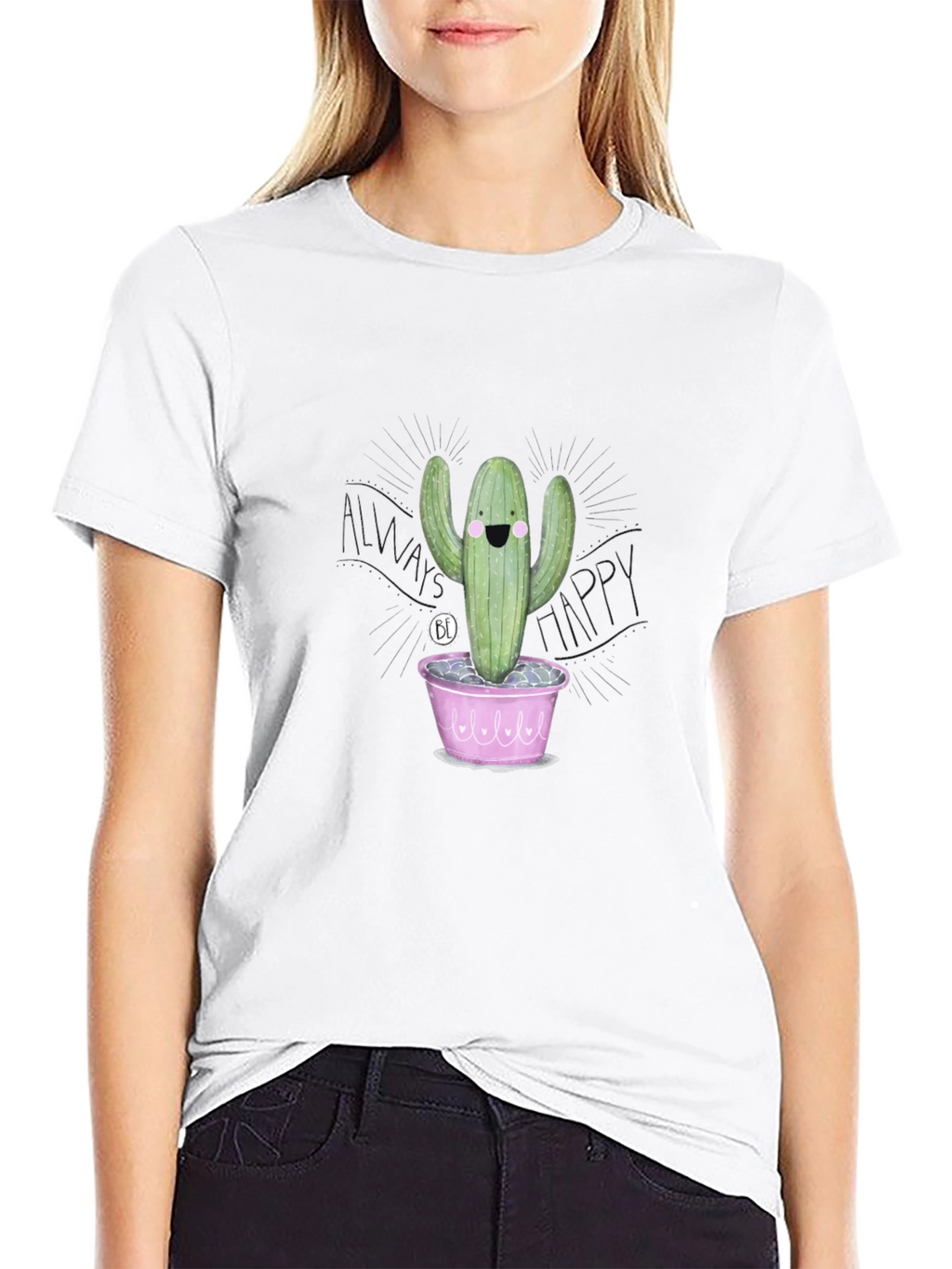 Happy Cactus T-Shirt - Fun Graphic Tee