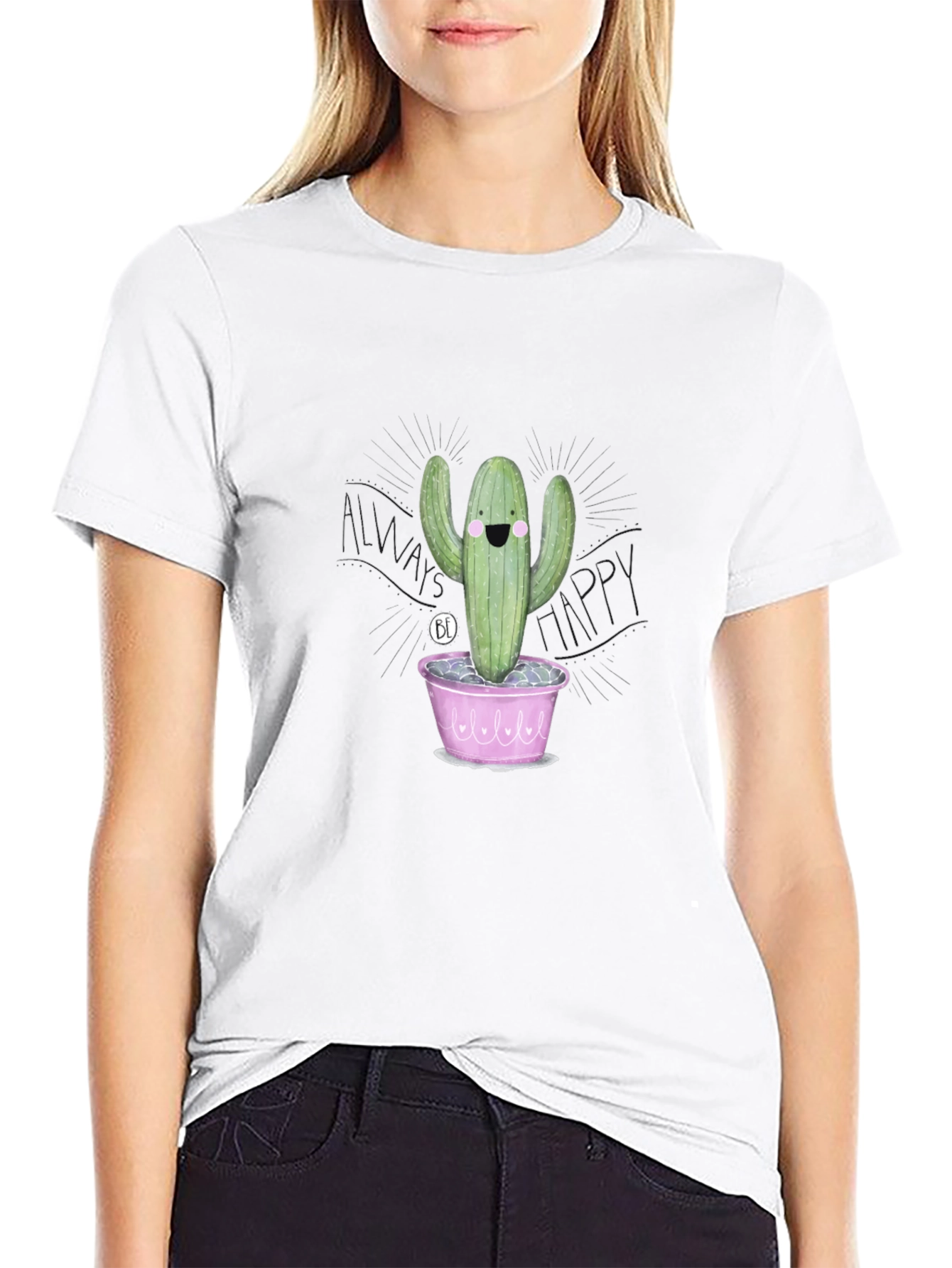 Happy Cactus T-Shirt - Fun Graphic Tee