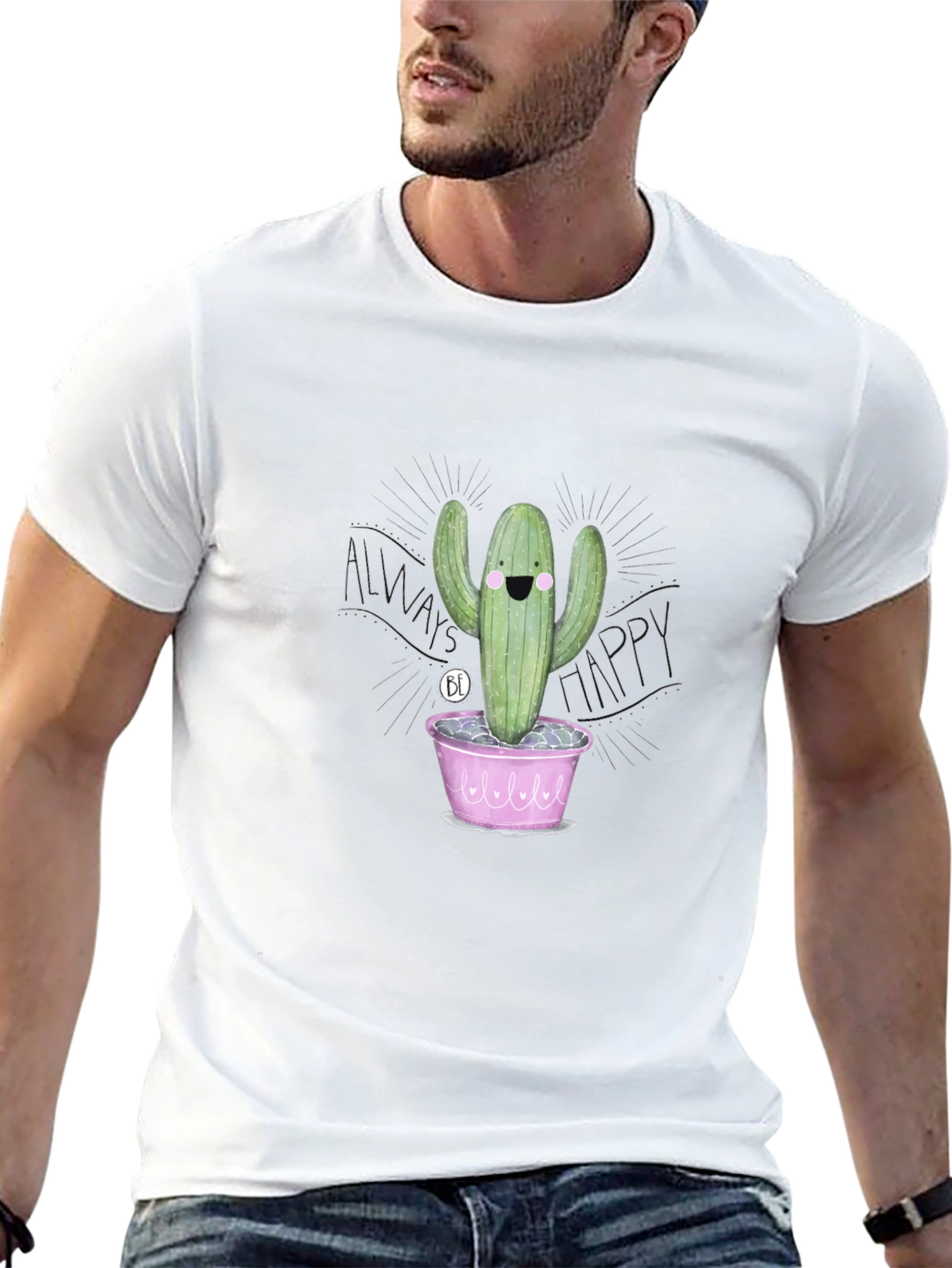 Happy Cactus T-Shirt - Fun Graphic Tee