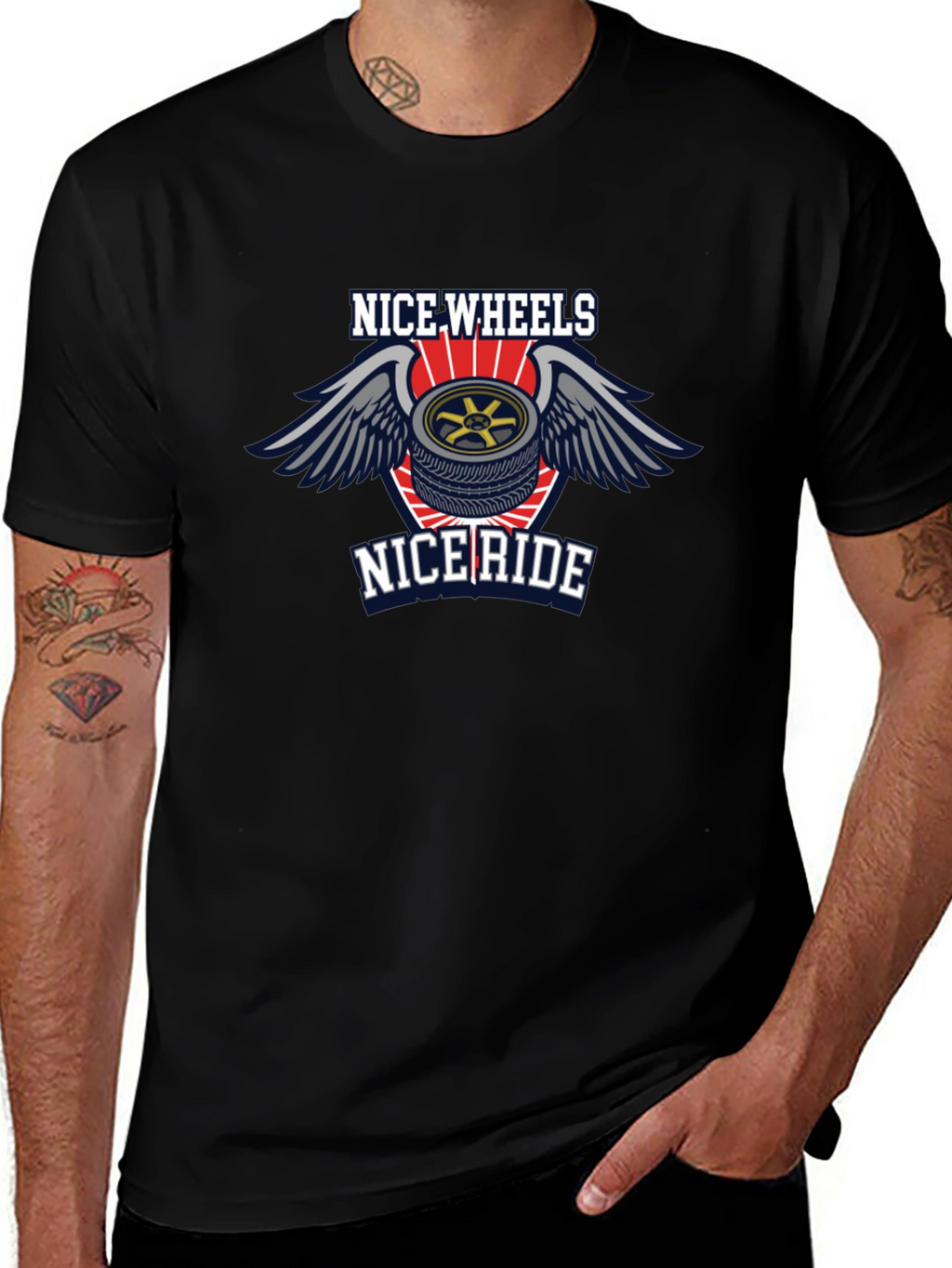 Nice Wheels Nice Ride Black T-Shirt