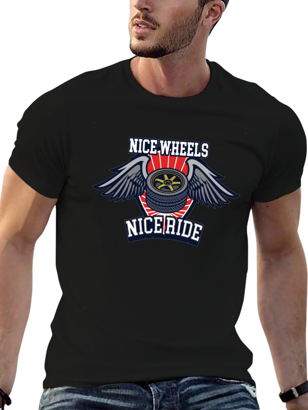 Nice Wheels Nice Ride Black T-Shirt