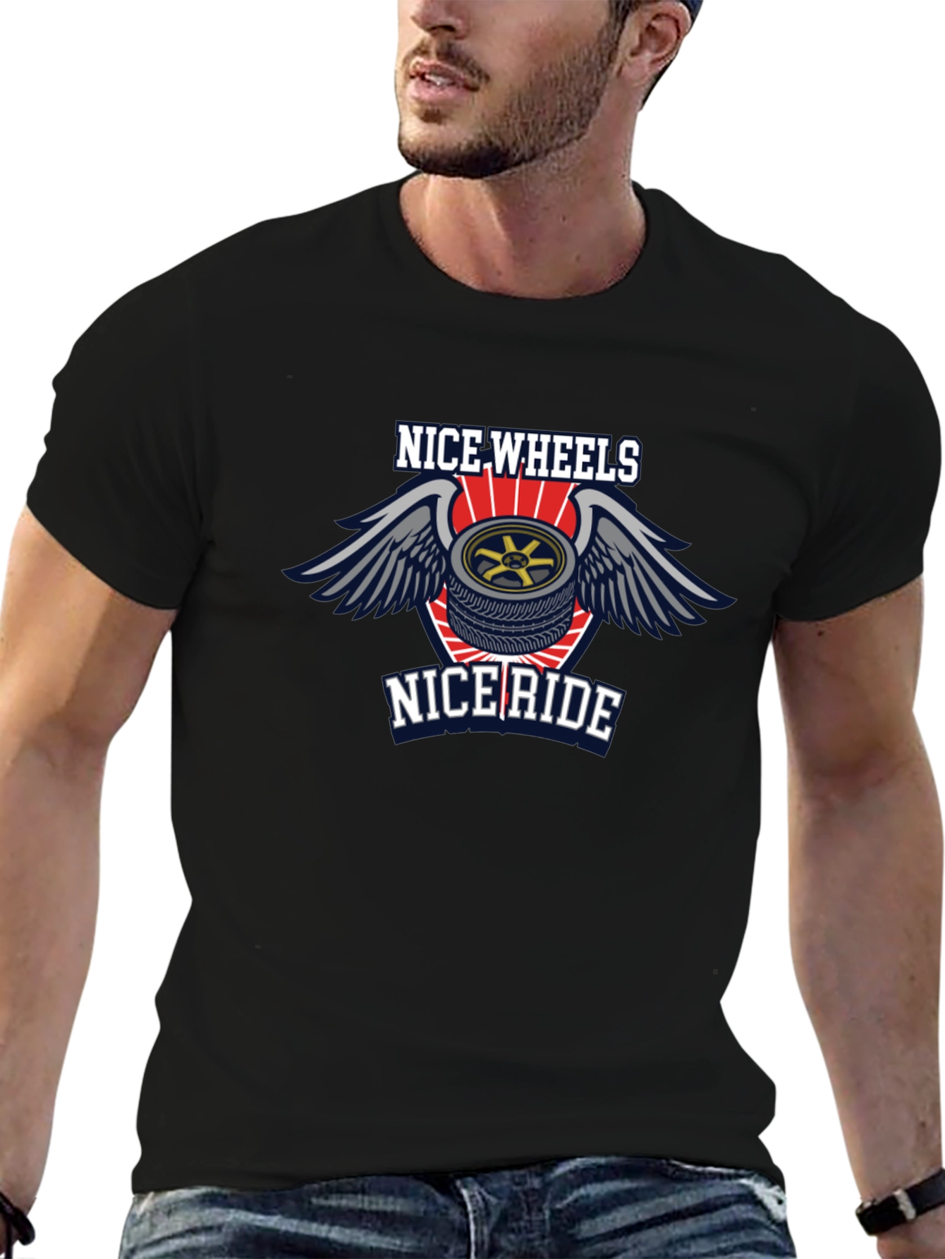 Nice Wheels Nice Ride Black T-Shirt