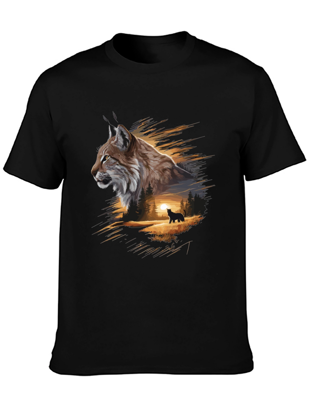 Lynx Forest T-Shirt: Nature-Inspired Graphic Tee