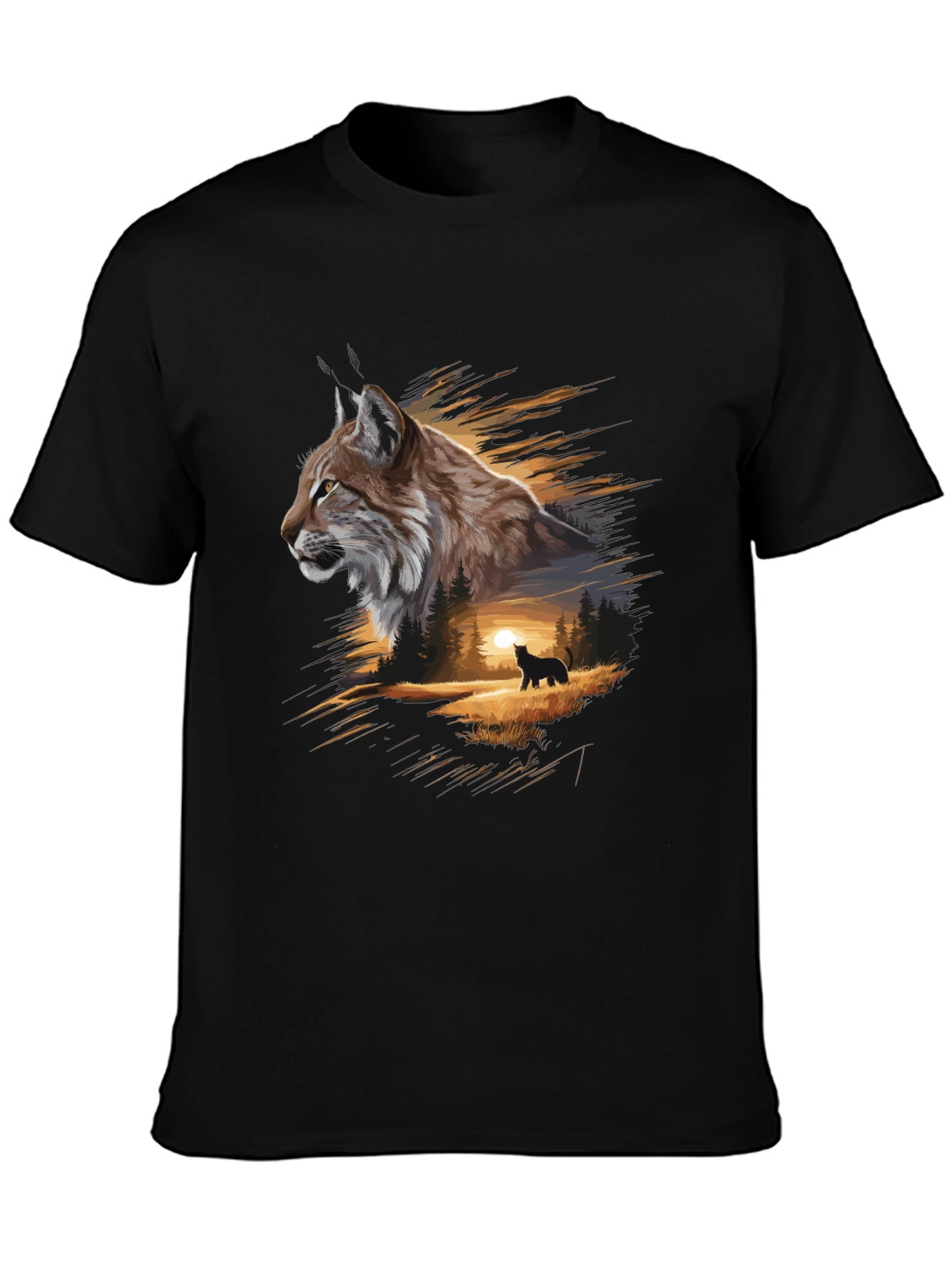 Lynx Forest T-Shirt: Nature-Inspired Graphic Tee