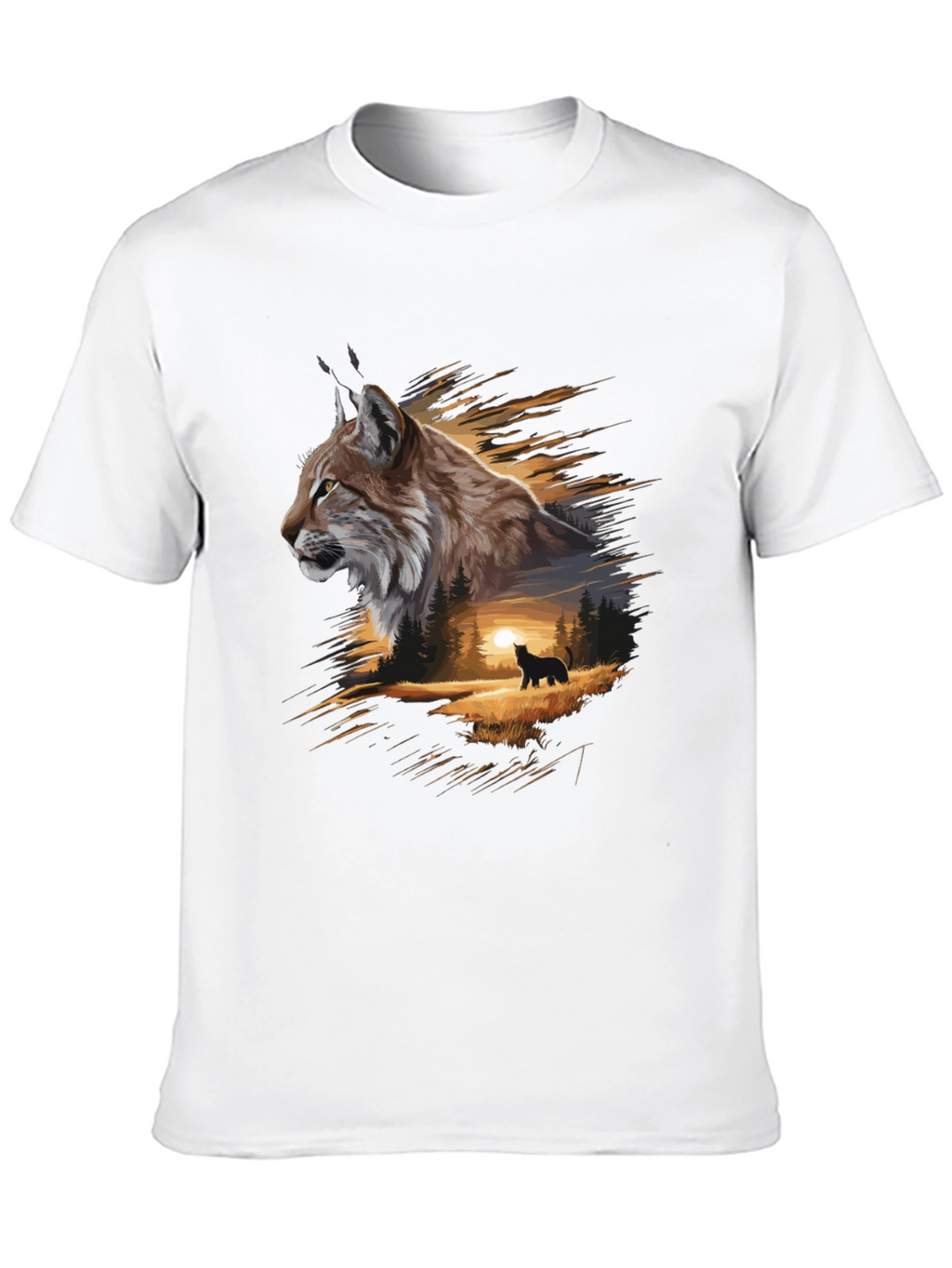 Lynx Forest T-Shirt: Nature-Inspired Graphic Tee